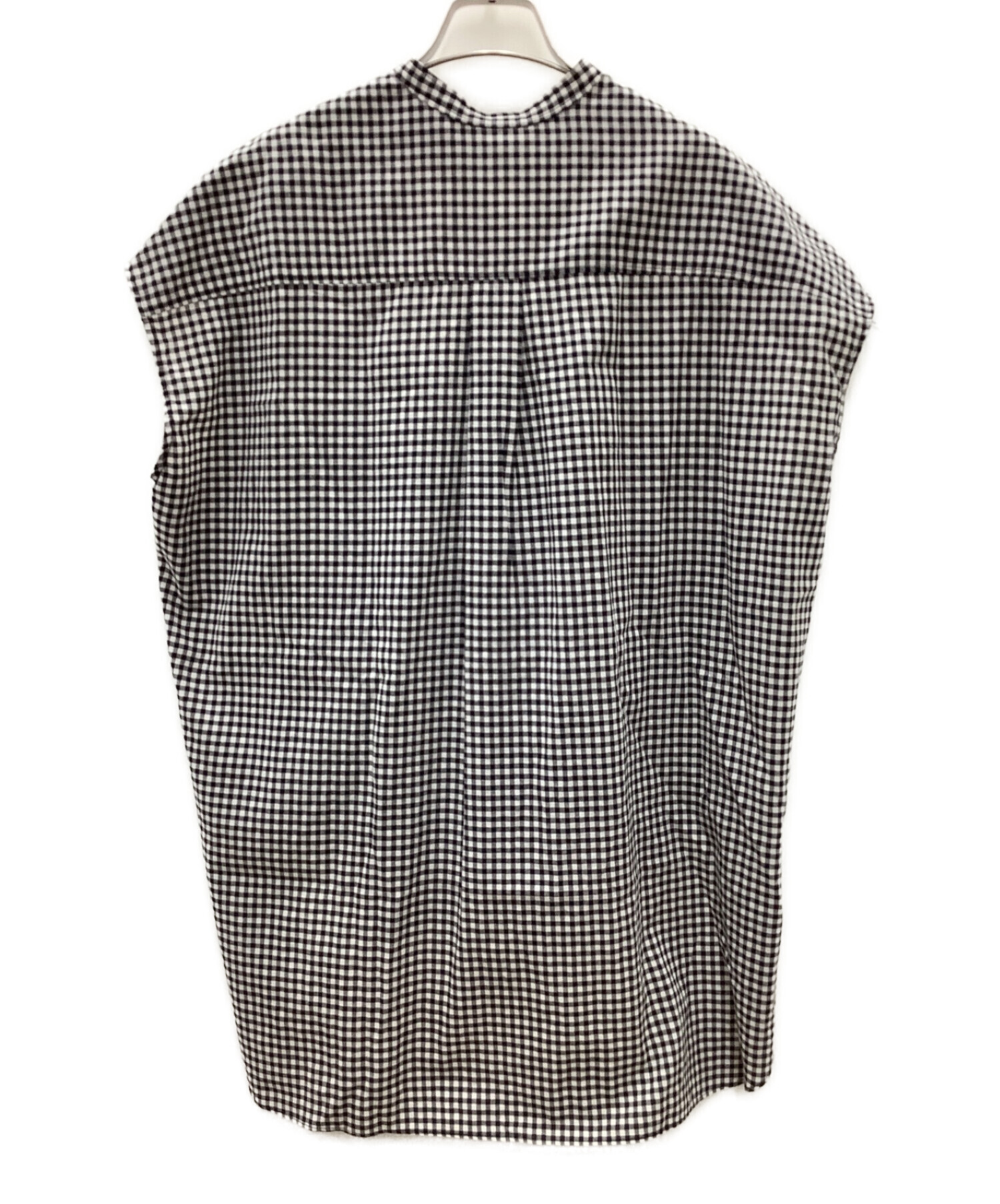 willfully (ウィルフリー) gingham check french sleeve over SH ブラック サイズ:F