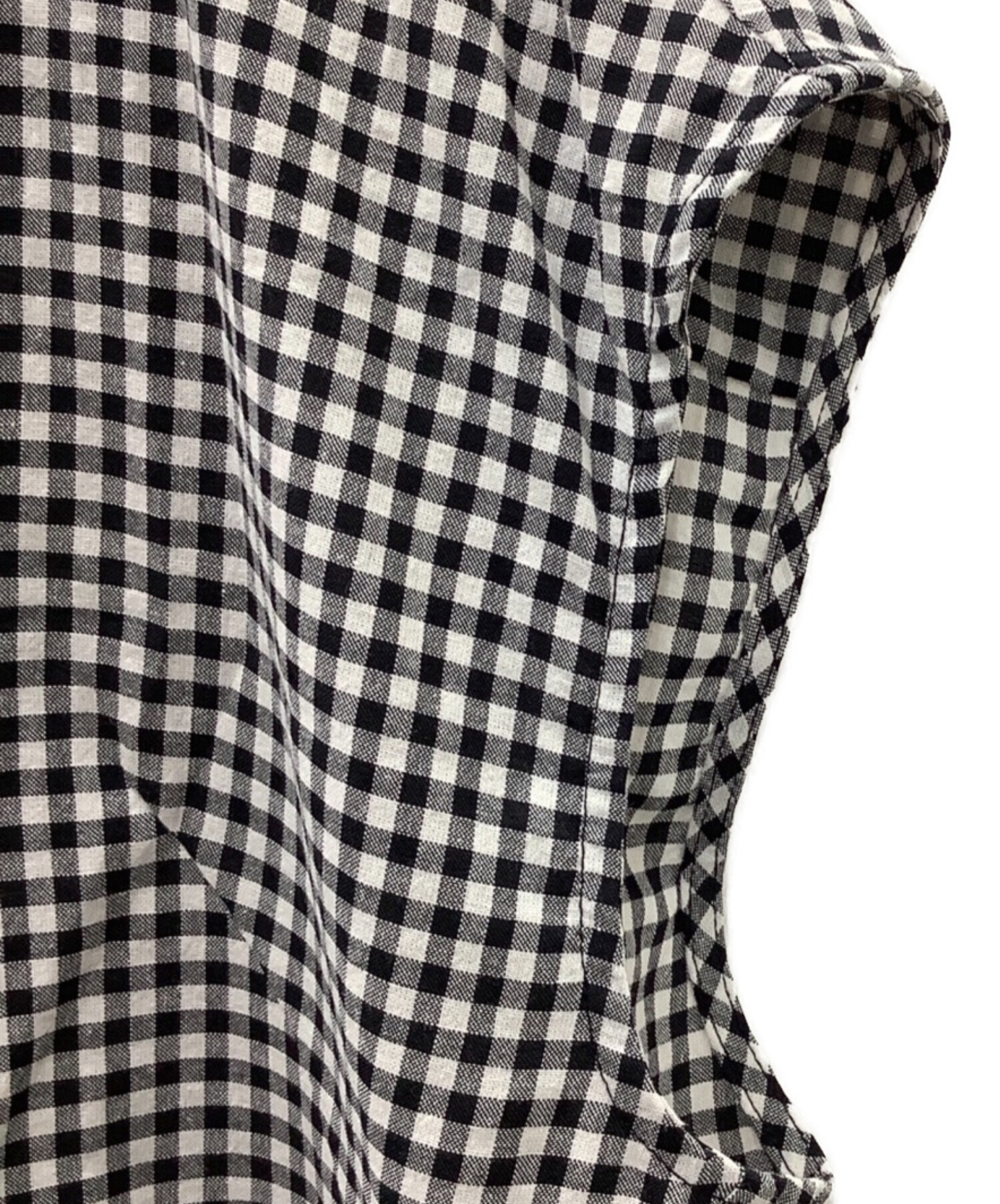 willfully (ウィルフリー) gingham check french sleeve over SH ブラック サイズ:F