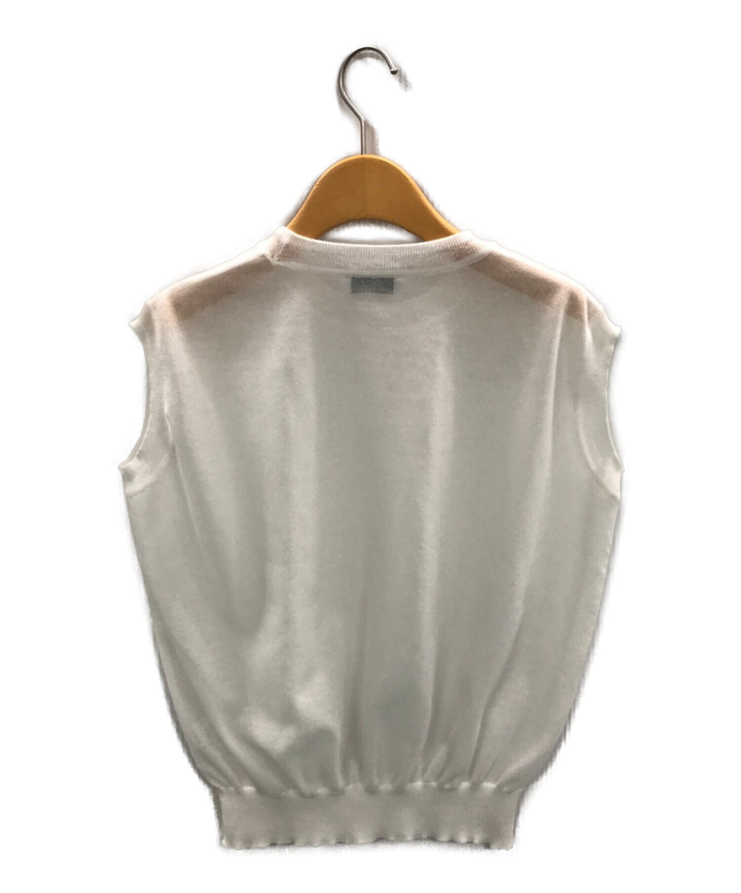 中古・古着通販】IIROT (イロット) Sheer Knit Vest ホワイト サイズ:F