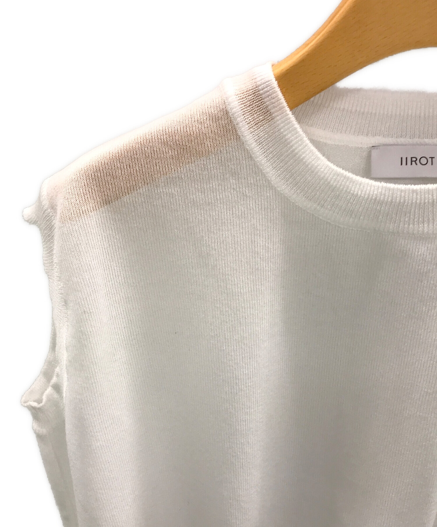 中古・古着通販】IIROT (イロット) Sheer Knit Vest ホワイト サイズ:F