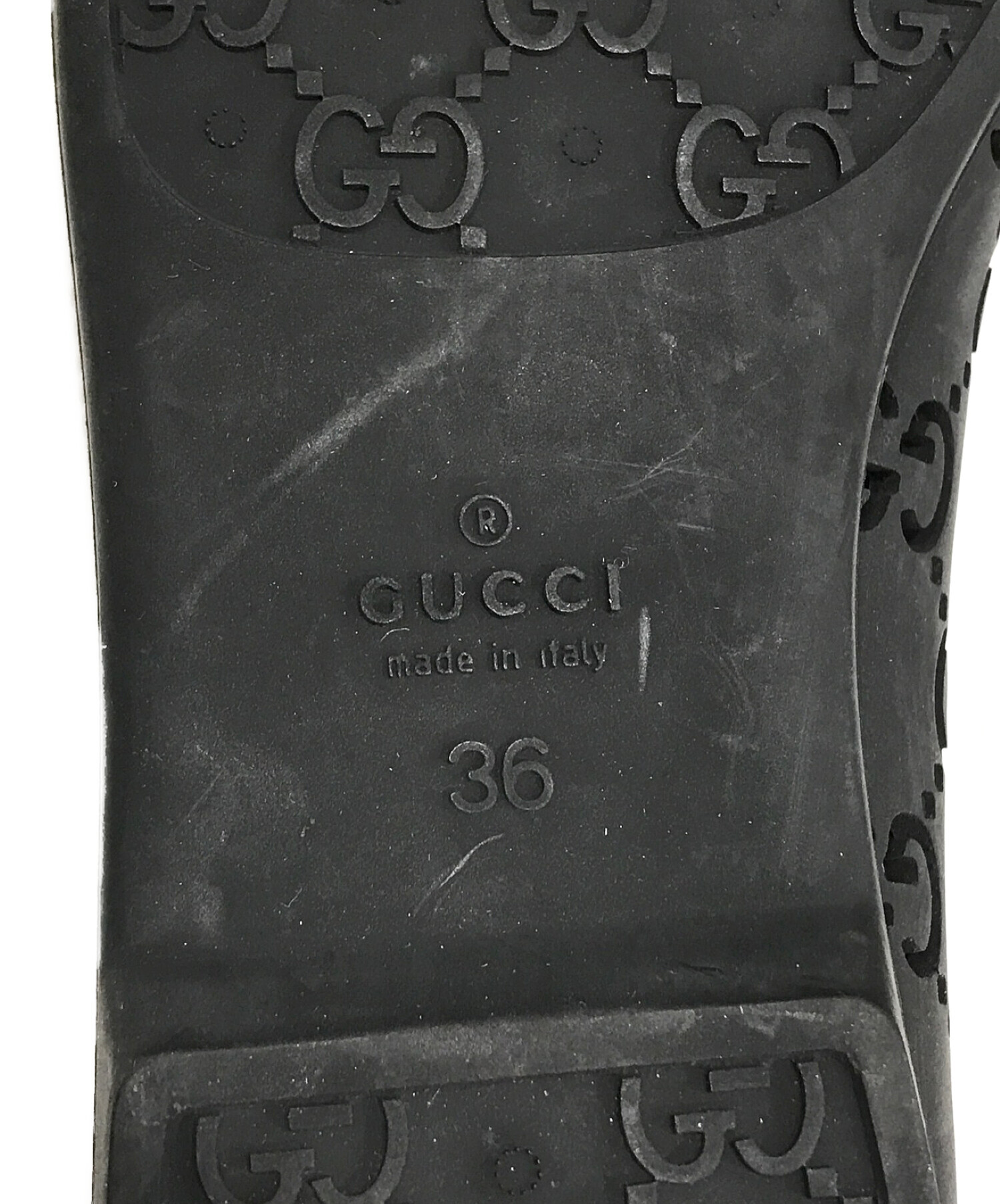 GUCCI (グッチ) ラバーフラットパンプス ブラック サイズ:SIZE　36