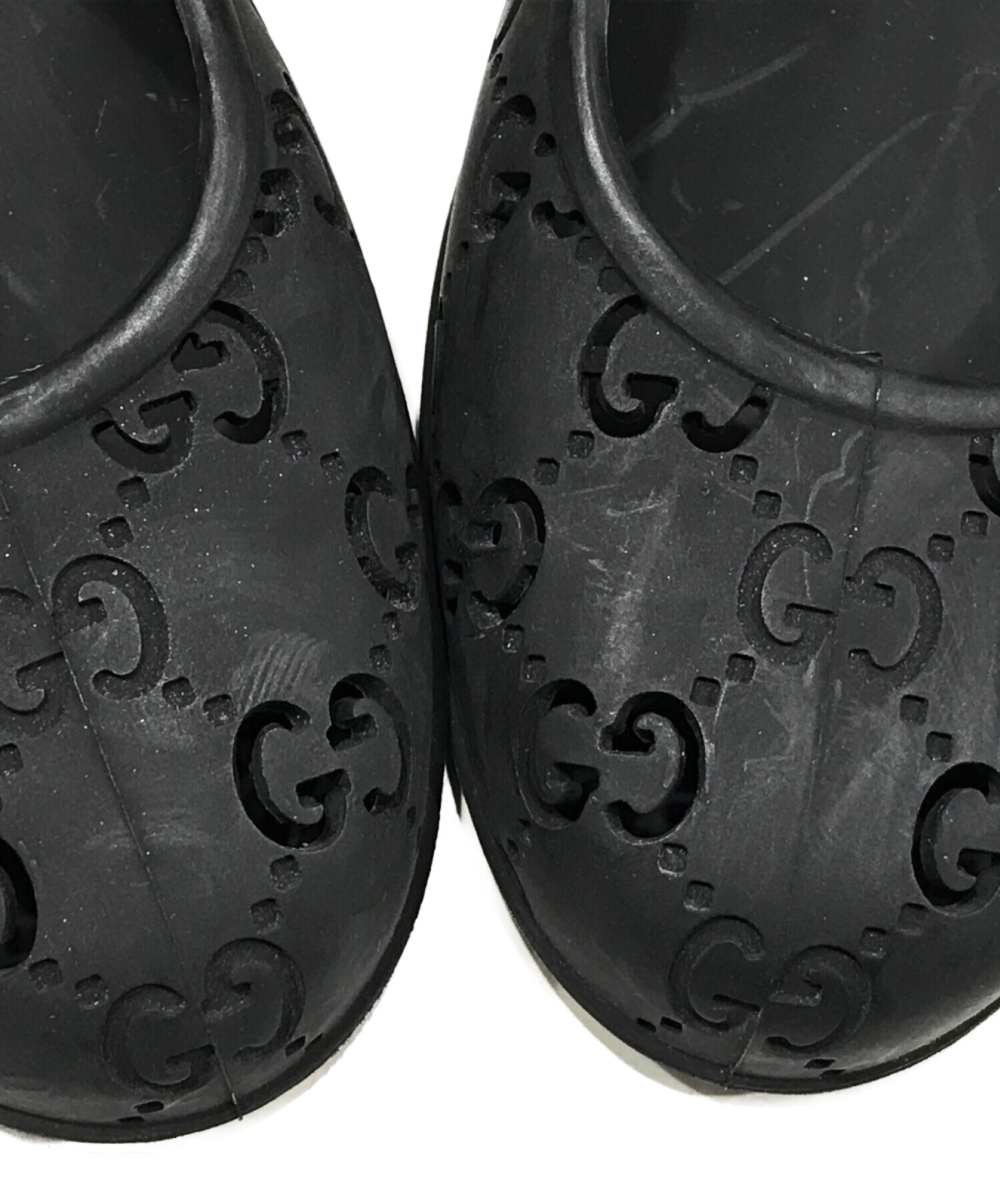 GUCCI (グッチ) ラバーフラットパンプス ブラック サイズ:SIZE　36