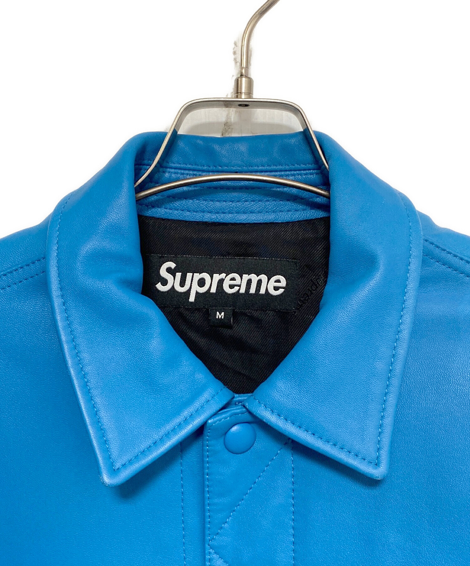 Supreme leather hot sale trucker jacket