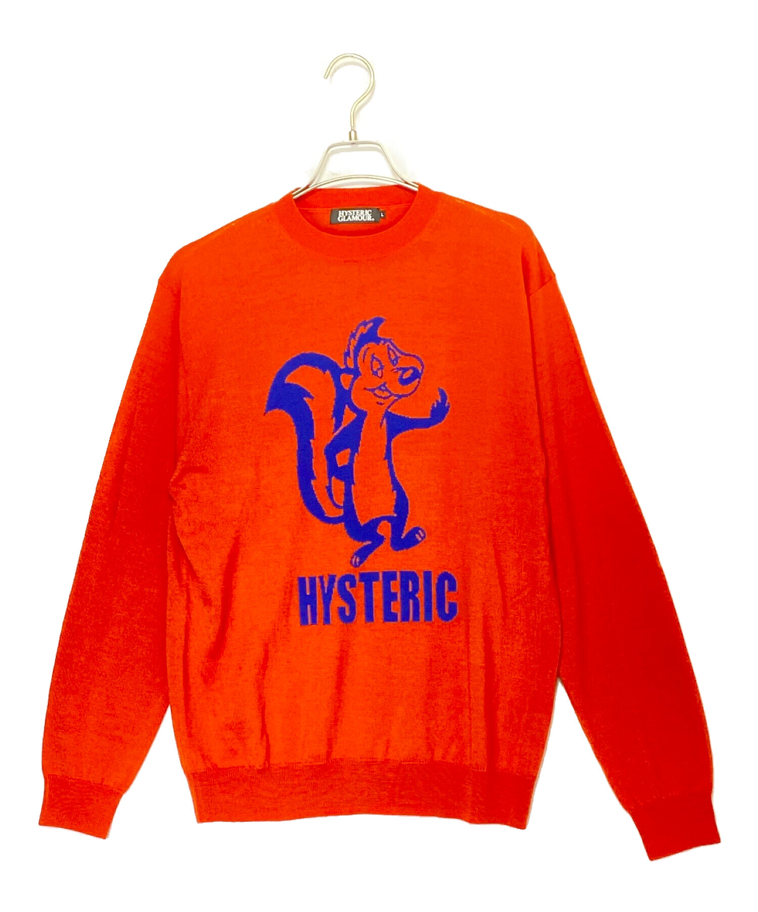 Hysteric Glamour (ヒステリックグラマー) HYSTERIC SKUNK編込 プルオーバー レッド サイズ:L