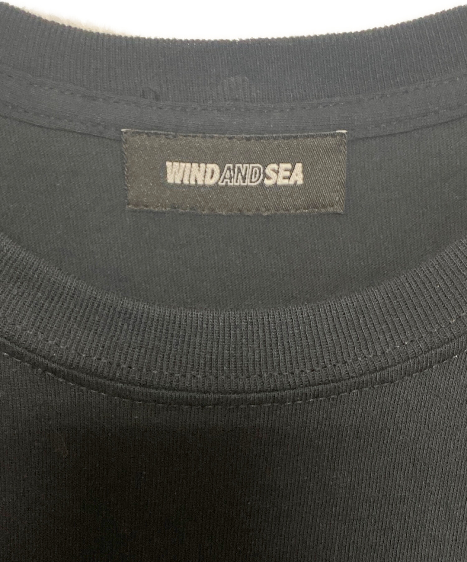 WIND AND SEA (ウィンダンシー) WOLF AND SEA GLITTER PRINT T-SHIRT ブラック サイズ:L 未使用品