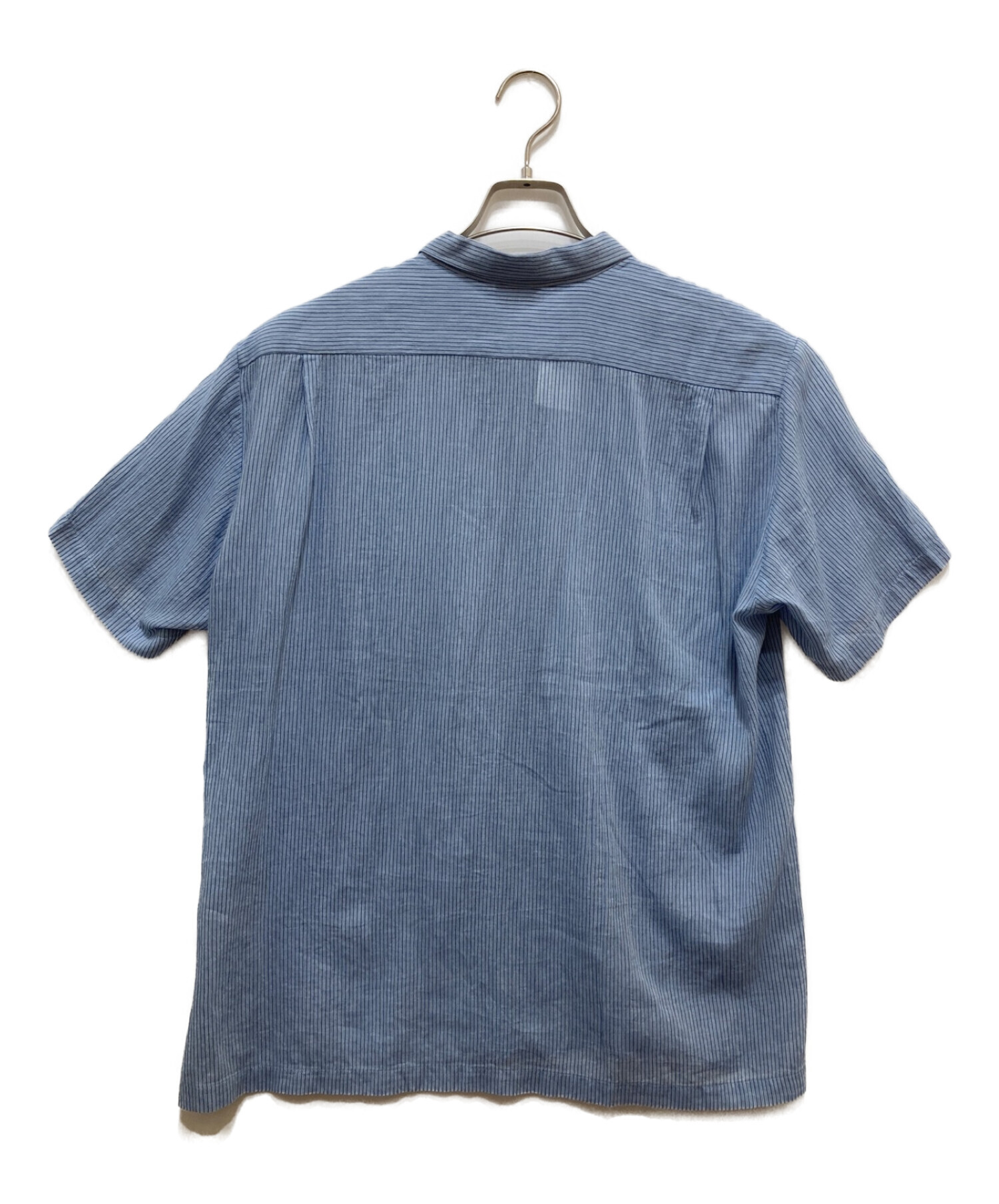 ARTS&SCIENCE (アーツアンドサイエンス) コットンストライプ半袖シャツ ブルー サイズ:3
