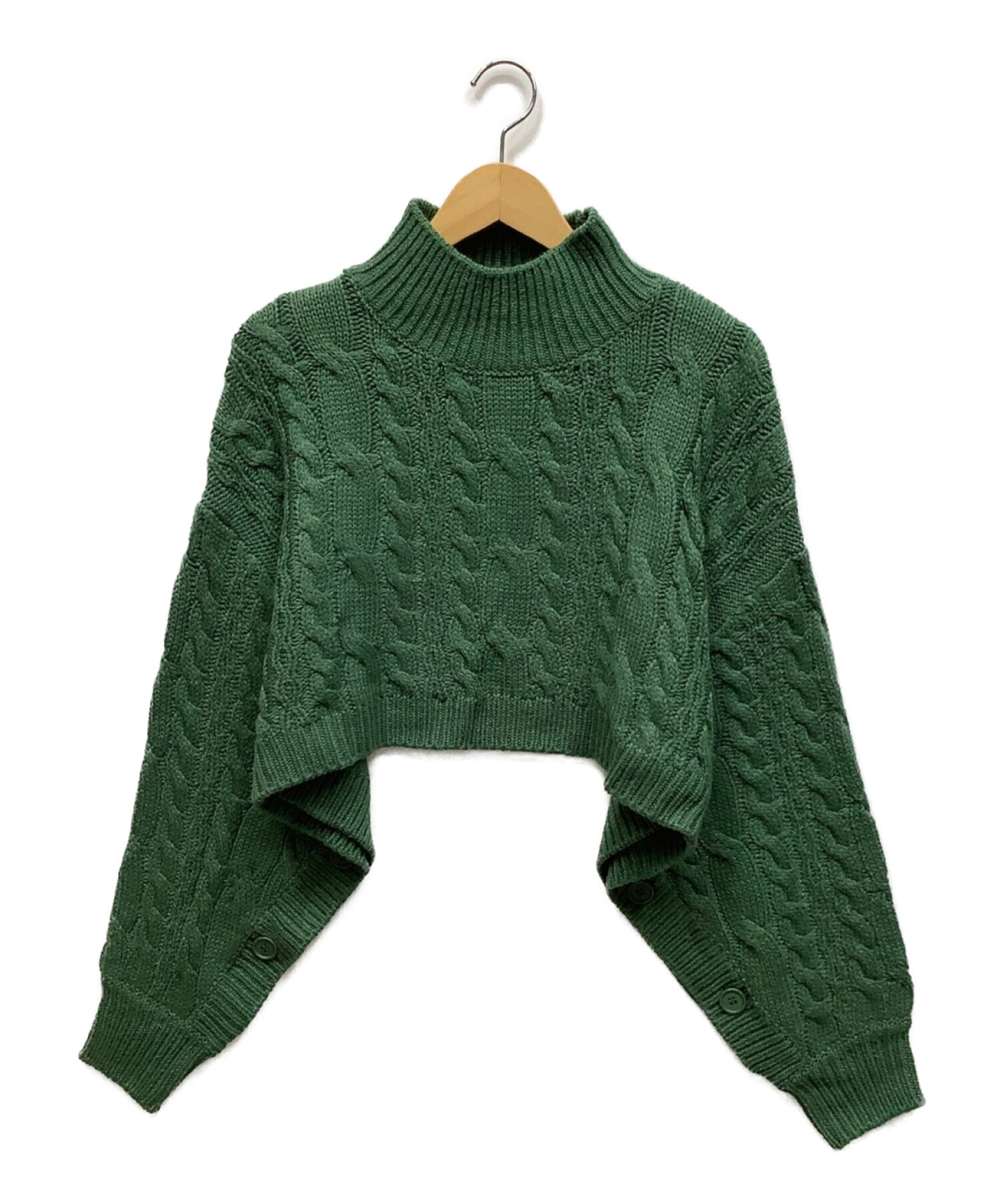 中古・古着通販】moussy (マウジー) CABLE SHORT KNIT トップス