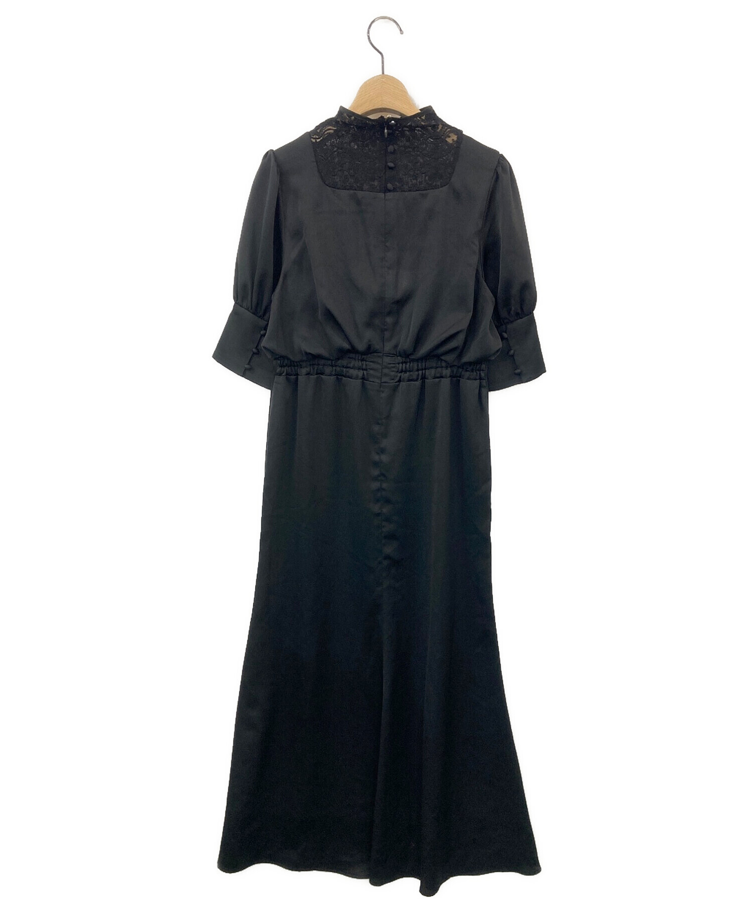 AMERI (アメリ) DECOLLETE LACE EMPIRE DRESS ブラック サイズ:S