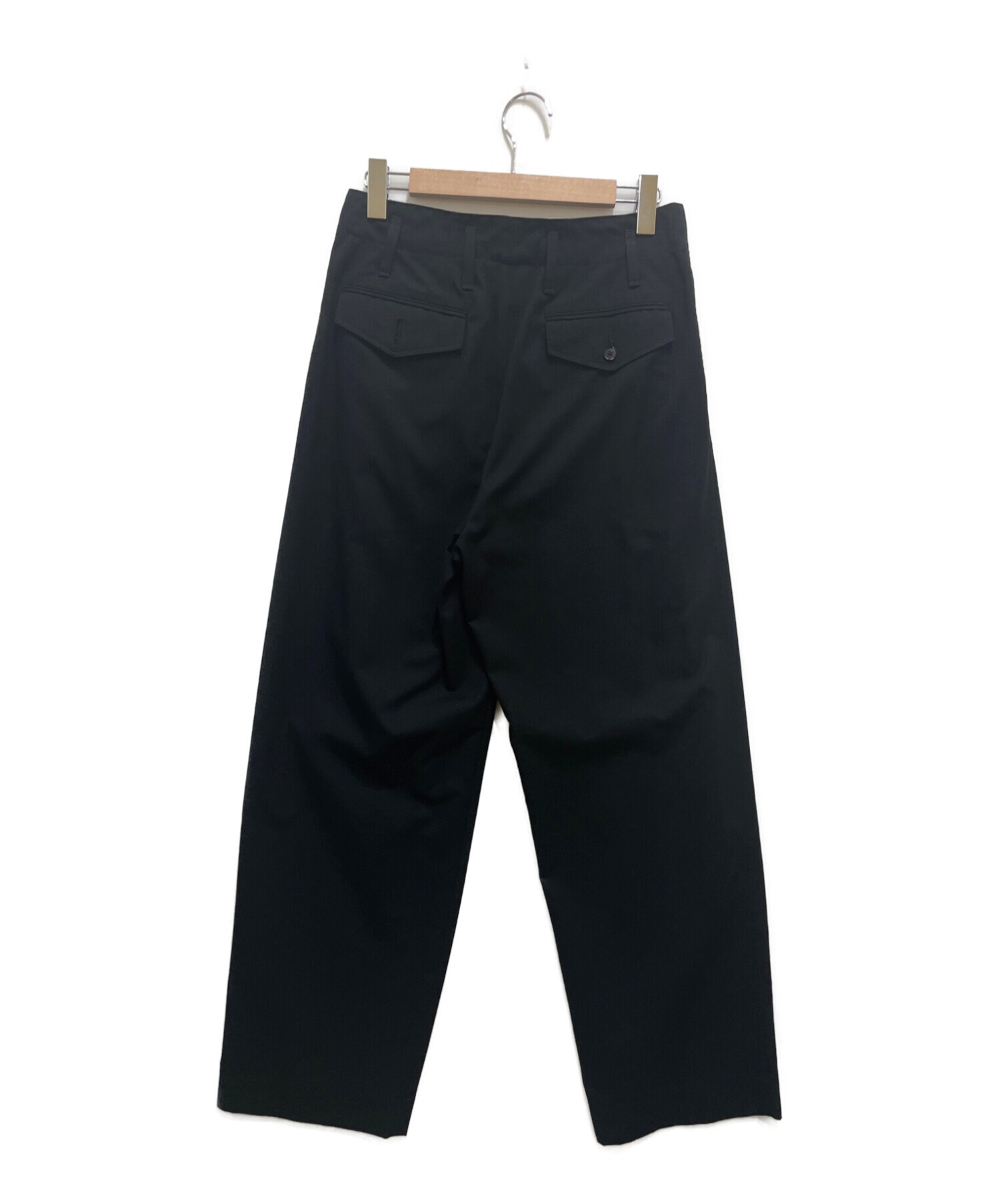 AURALEE (オーラリー) SUPER FINE WOOL COTTON TWILL SLACKS ブラック サイズ:4