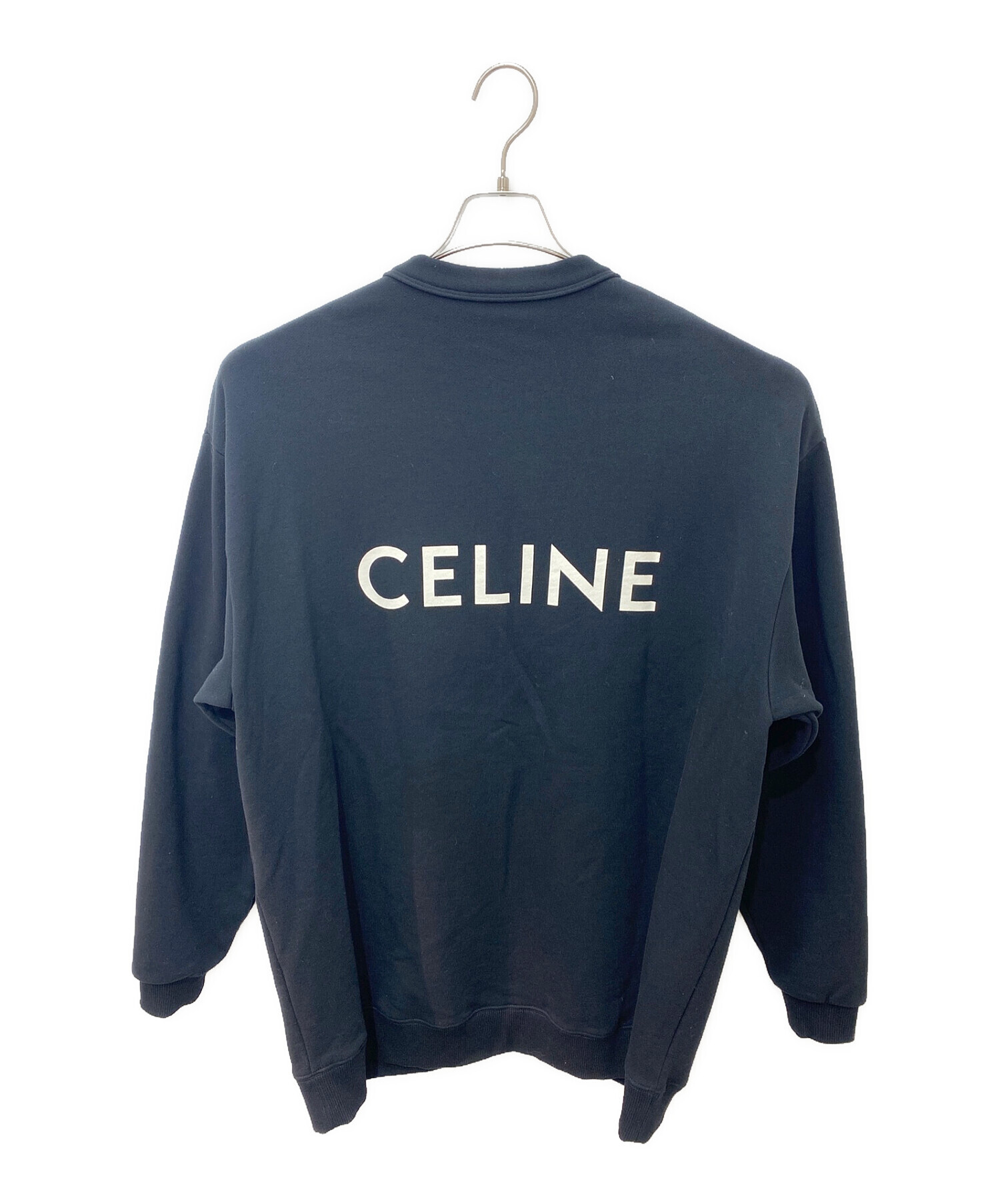 CELINE (セリーヌ) オーバーサイズ カーディガン / コットンフリース ブラック サイズ:S