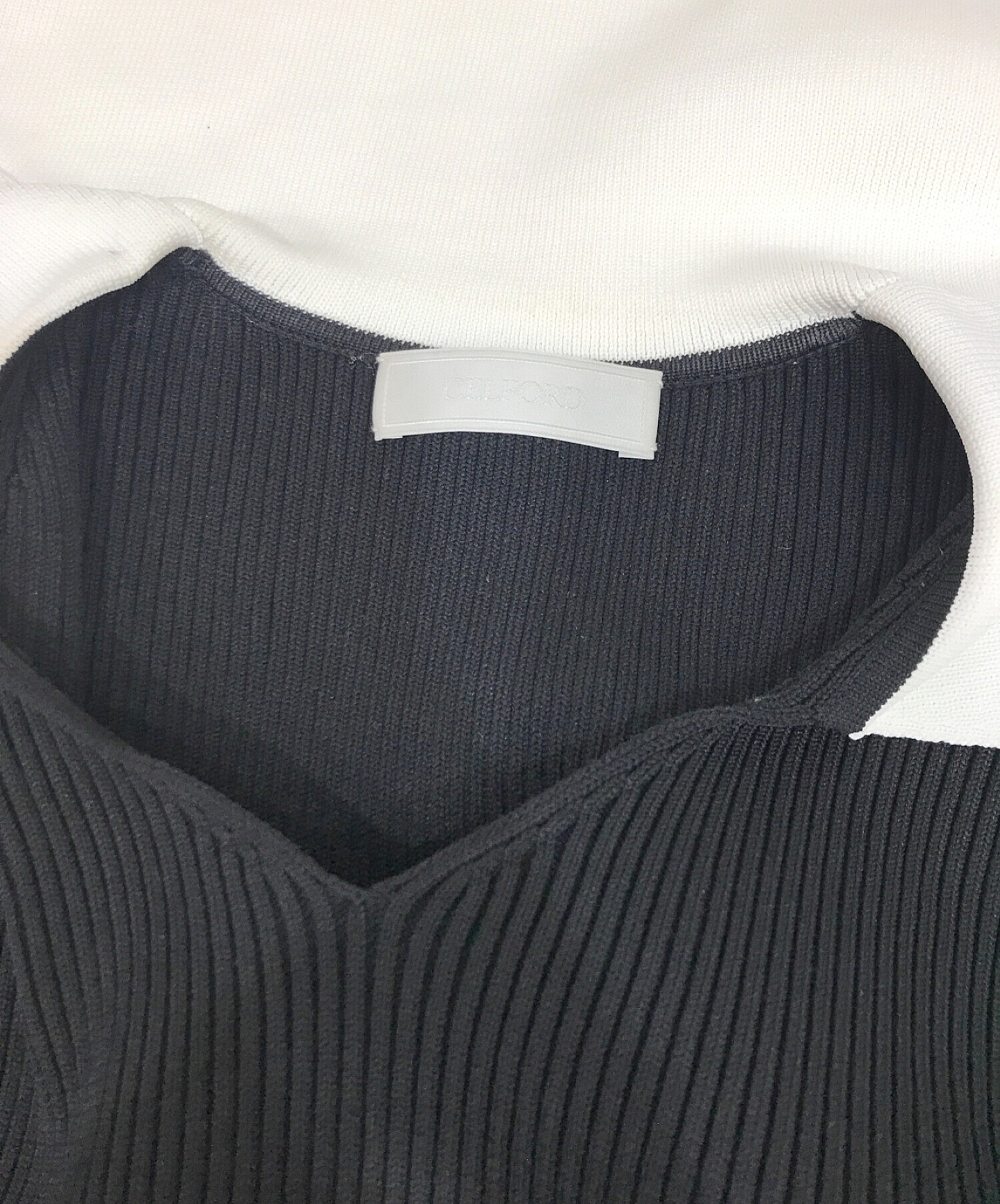 CELFORD (セルフォード) 衿付きホールガーメントワンピース ブラック サイズ:38