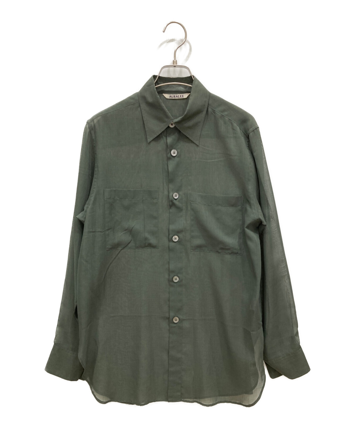 中古・古着通販】AURALEE (オーラリー) WOOL RECYCLE POLYESTER SHHER SHIRT A21SS01RM グリーン  サイズ:1｜ブランド・古着通販 トレファク公式【TREFAC FASHION】スマホサイト