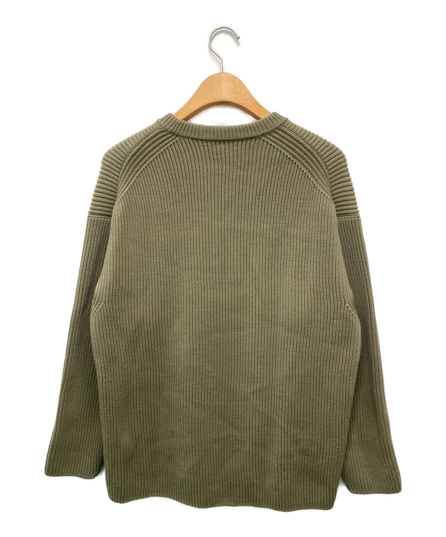 AURALEE (オーラリー) SUPER FINE WOOL RIB KNIT BIG P/O カーキ サイズ:3