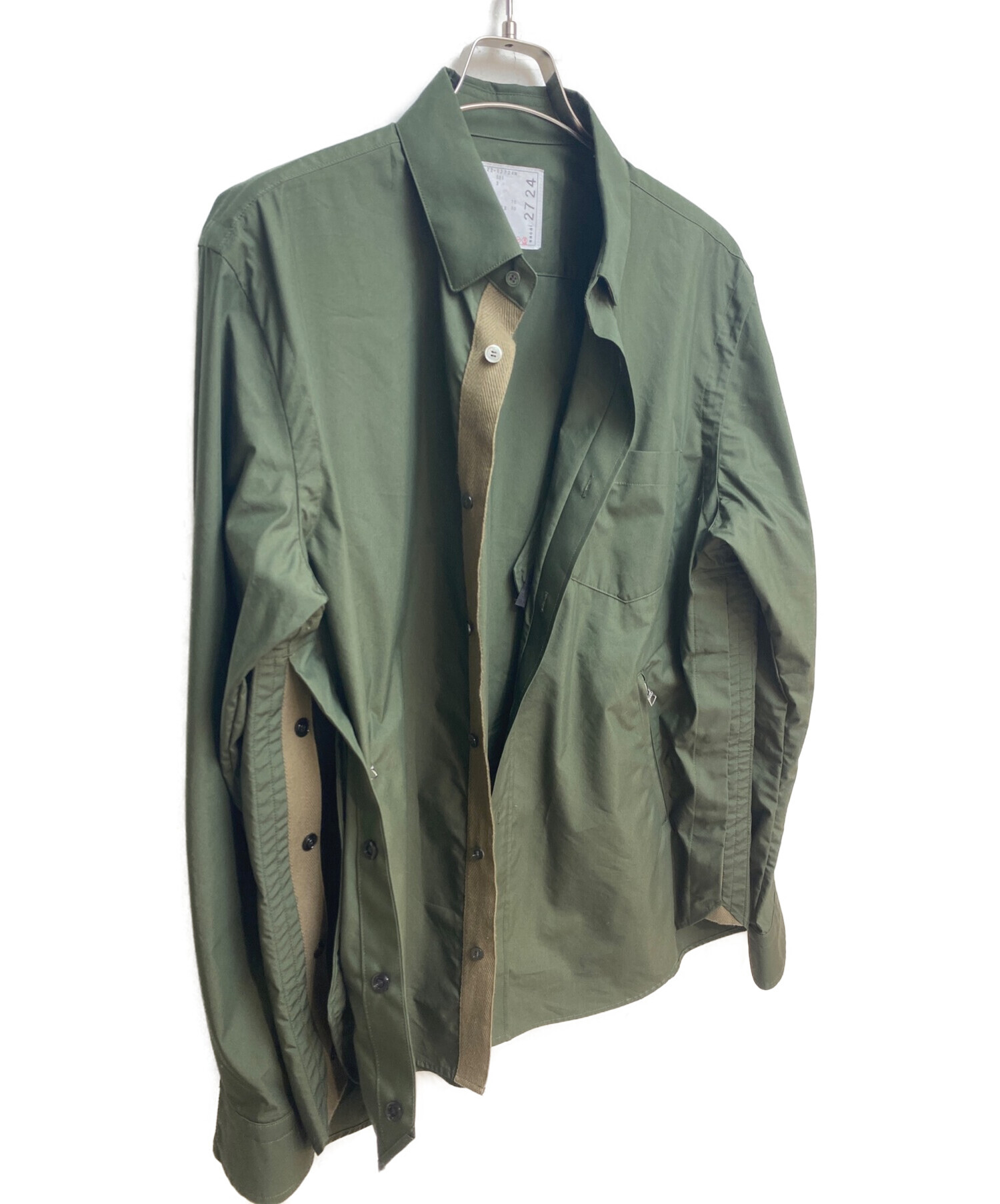 中古・古着通販】sacai (サカイ) 22SS Cotton Weather Shirt オリーブ サイズ:2｜ブランド・古着通販  トレファク公式【TREFAC FASHION】スマホサイト