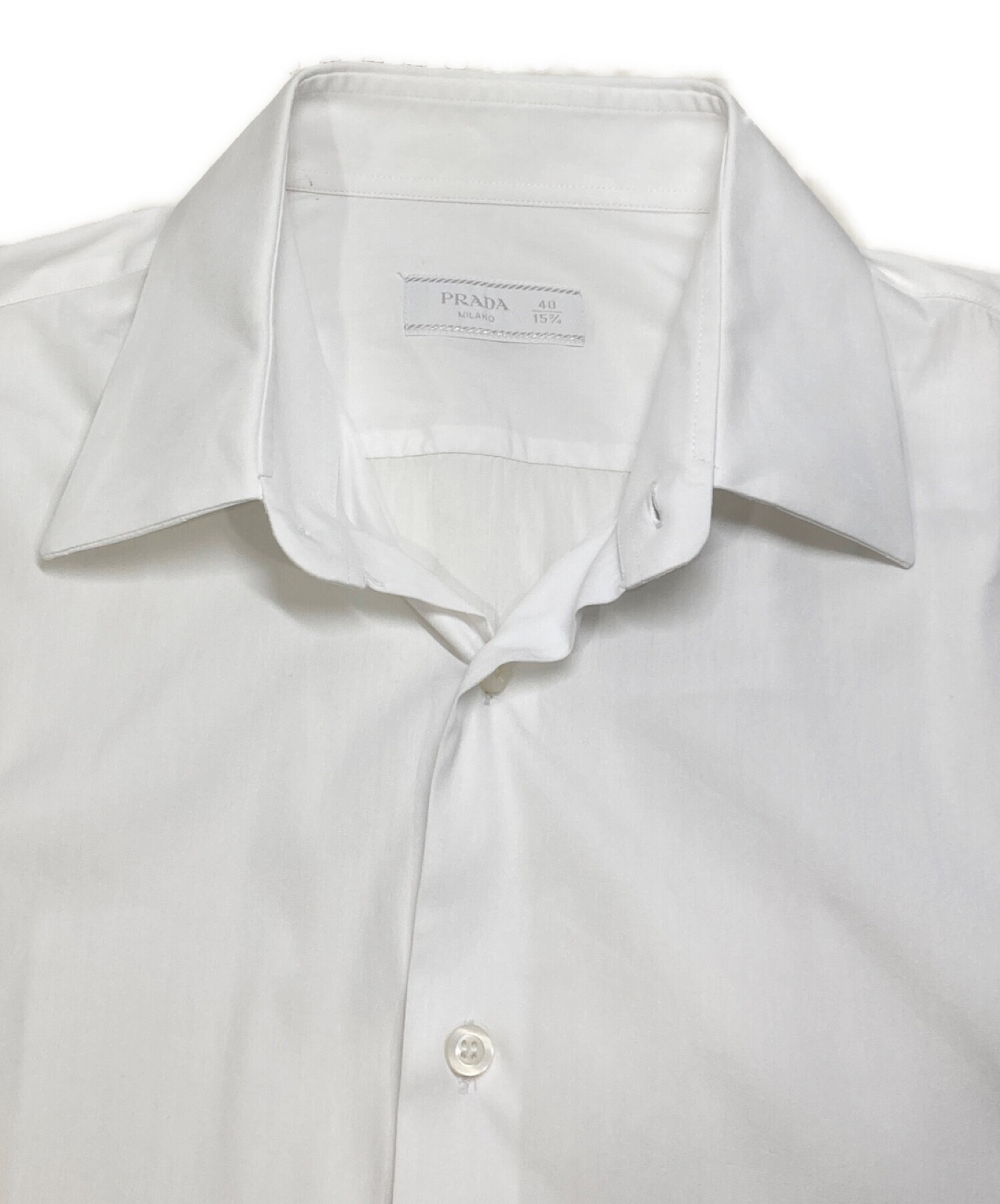 中古・古着通販】PRADA (プラダ) ドレスシャツ ホワイト サイズ:40