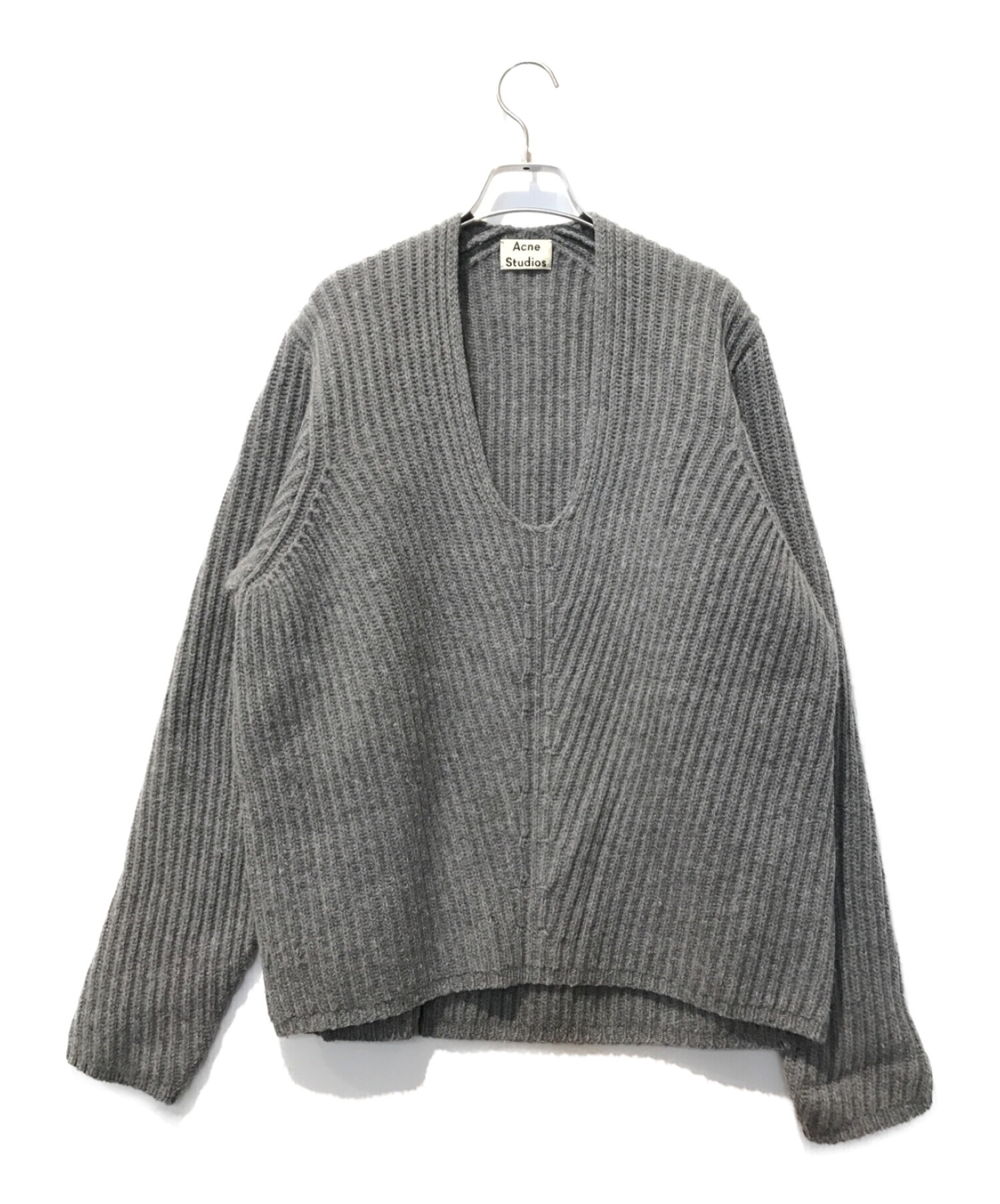 Acne studios deborah Vネックニット S グレー | vrealitybolivia.com