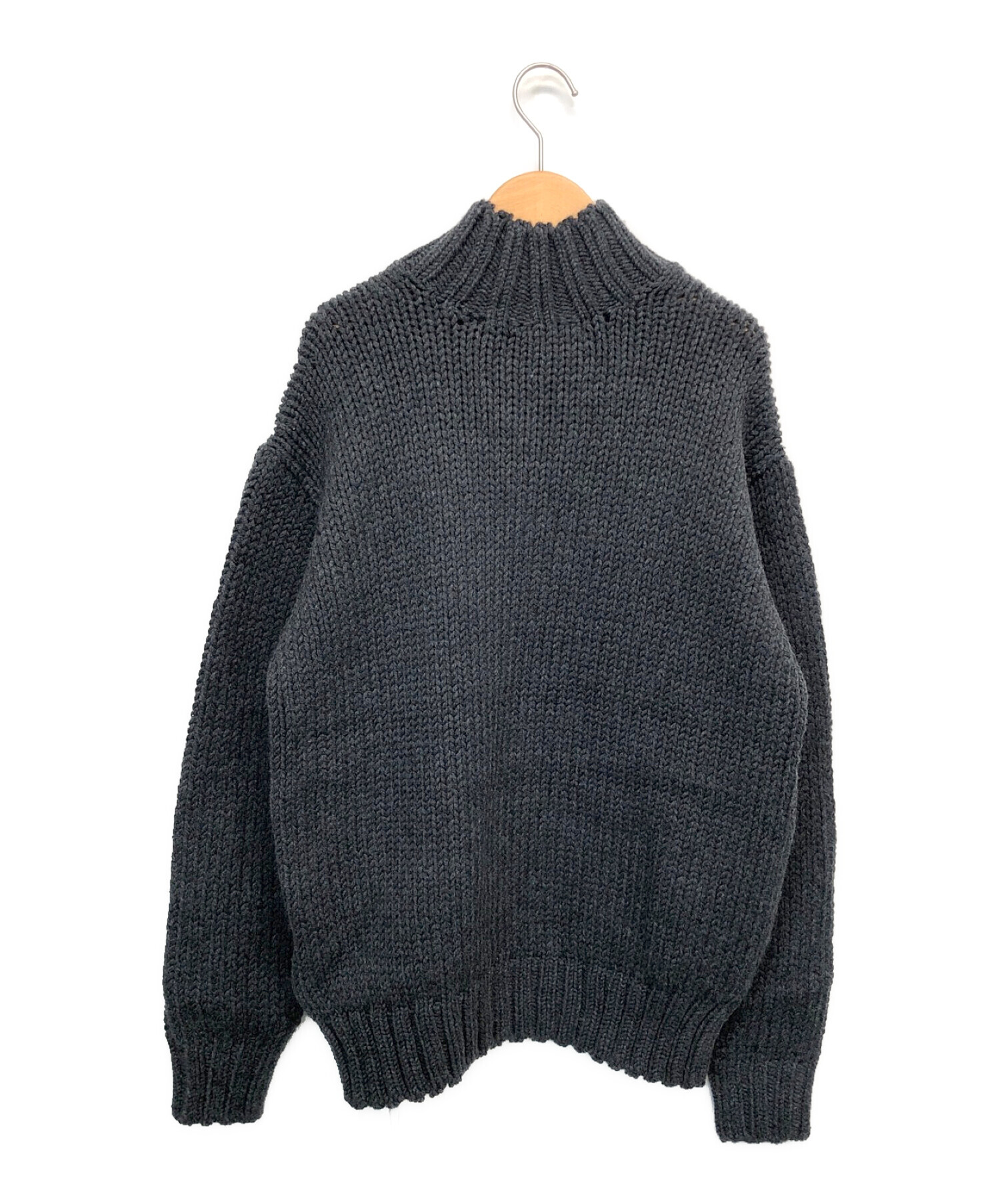 AURALEE (オーラリー) SUPER FINE WOOL AIRY KNIT V-NECK グレー サイズ:1