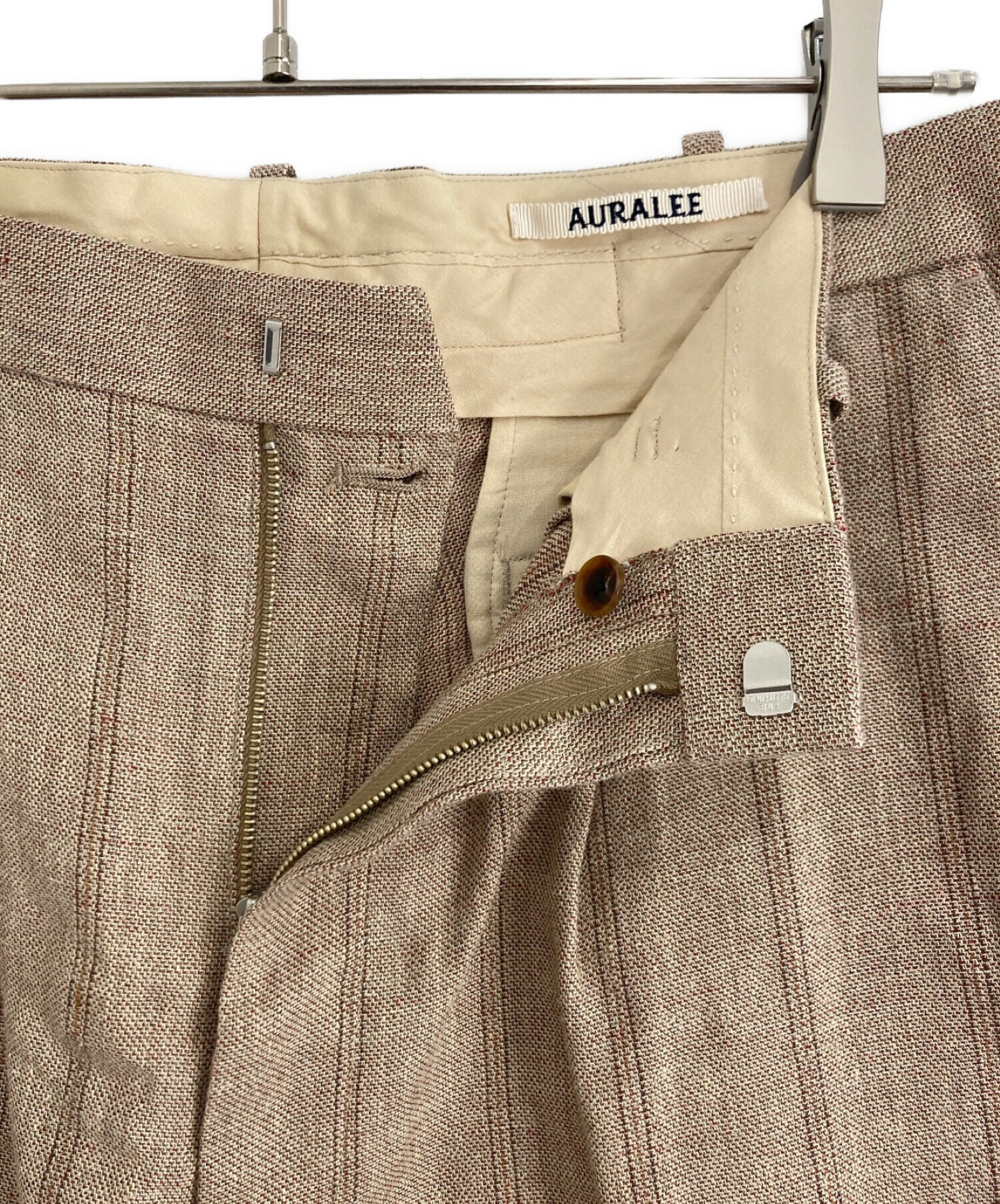 AURALEE (オーラリー) LINEN WOOL SILK SHARK SKIN SHORTS ベージュ サイズ:4