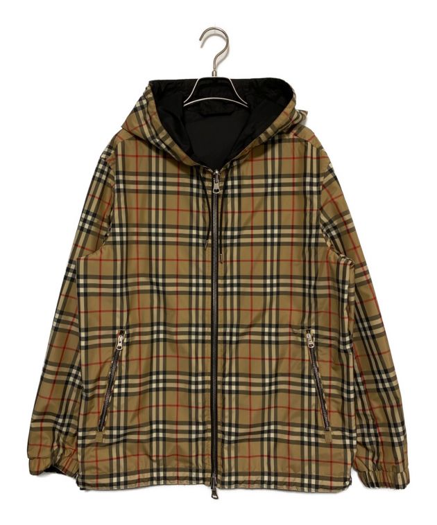 BURBERRY (バーバリー) リバーシブルヴィンテージチェックフーデッドジャケット ブラック サイズ:S