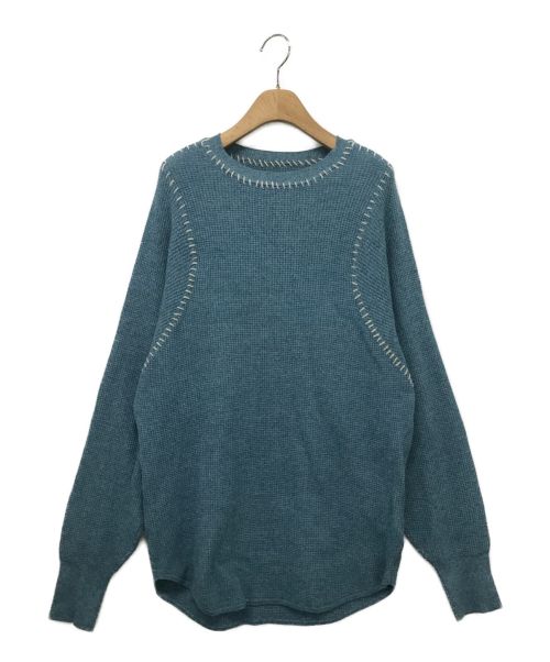 soduk thermal knit pullover / blue袖丈長袖 - Tシャツ/カットソー(七