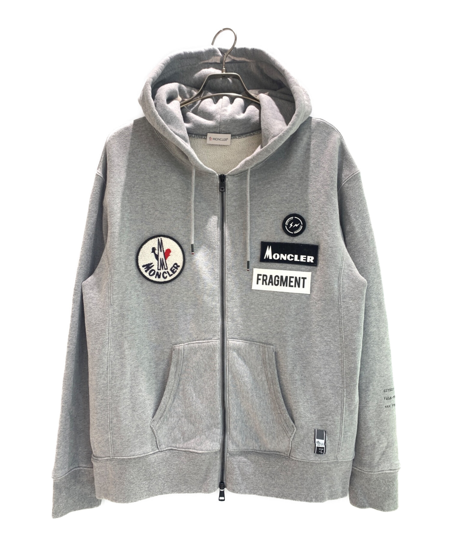 中古・古着通販】MONCLER (モンクレール) FRAGMENT DESIGN (フラグメント デザイン) MAGILA JIP HOODIE  グレー サイズ:L｜ブランド・古着通販 トレファク公式【TREFAC FASHION】スマホサイト