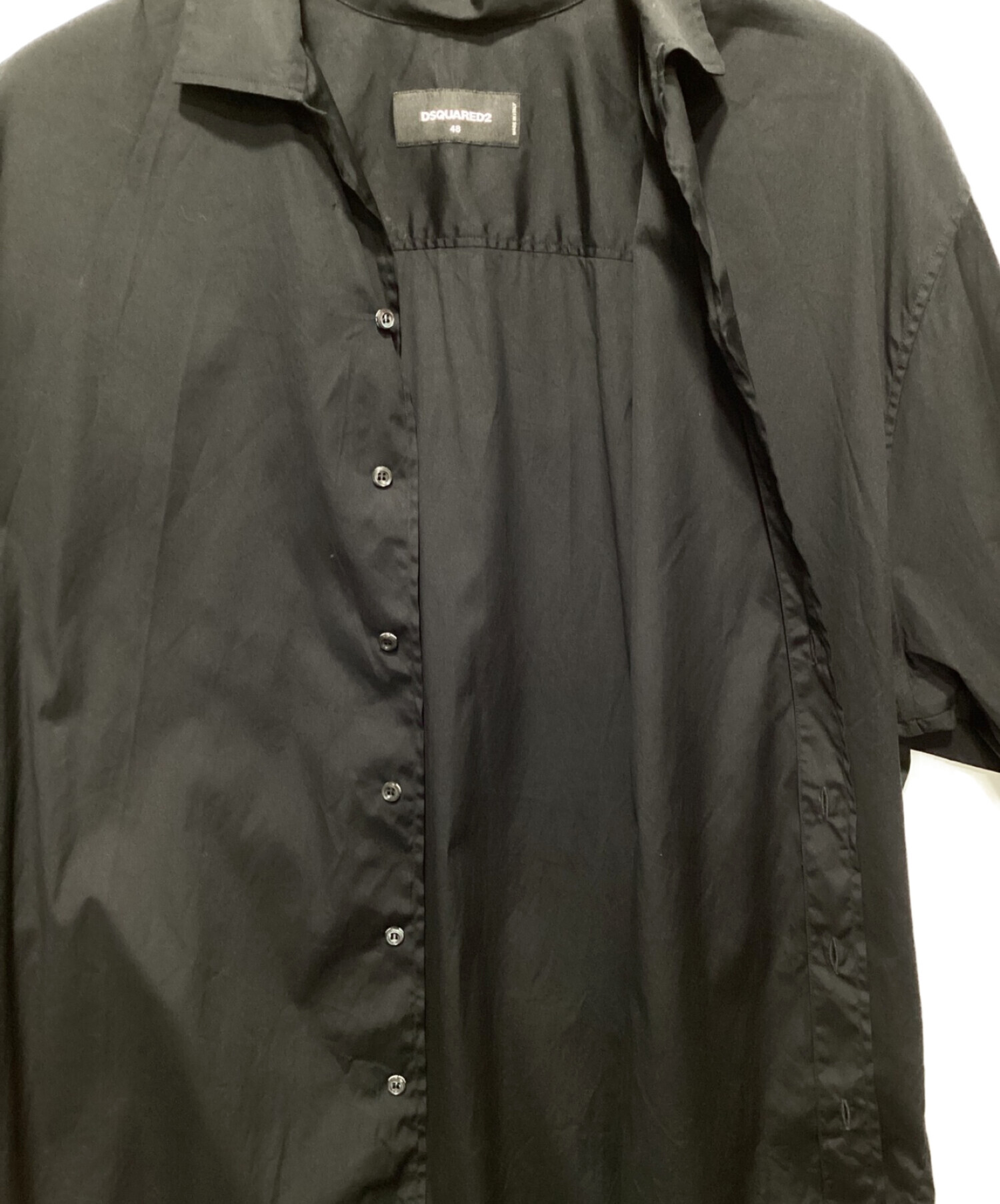 DSQUARED2 (ディースクエアード) オープンカラーシャツ ブラック サイズ:48