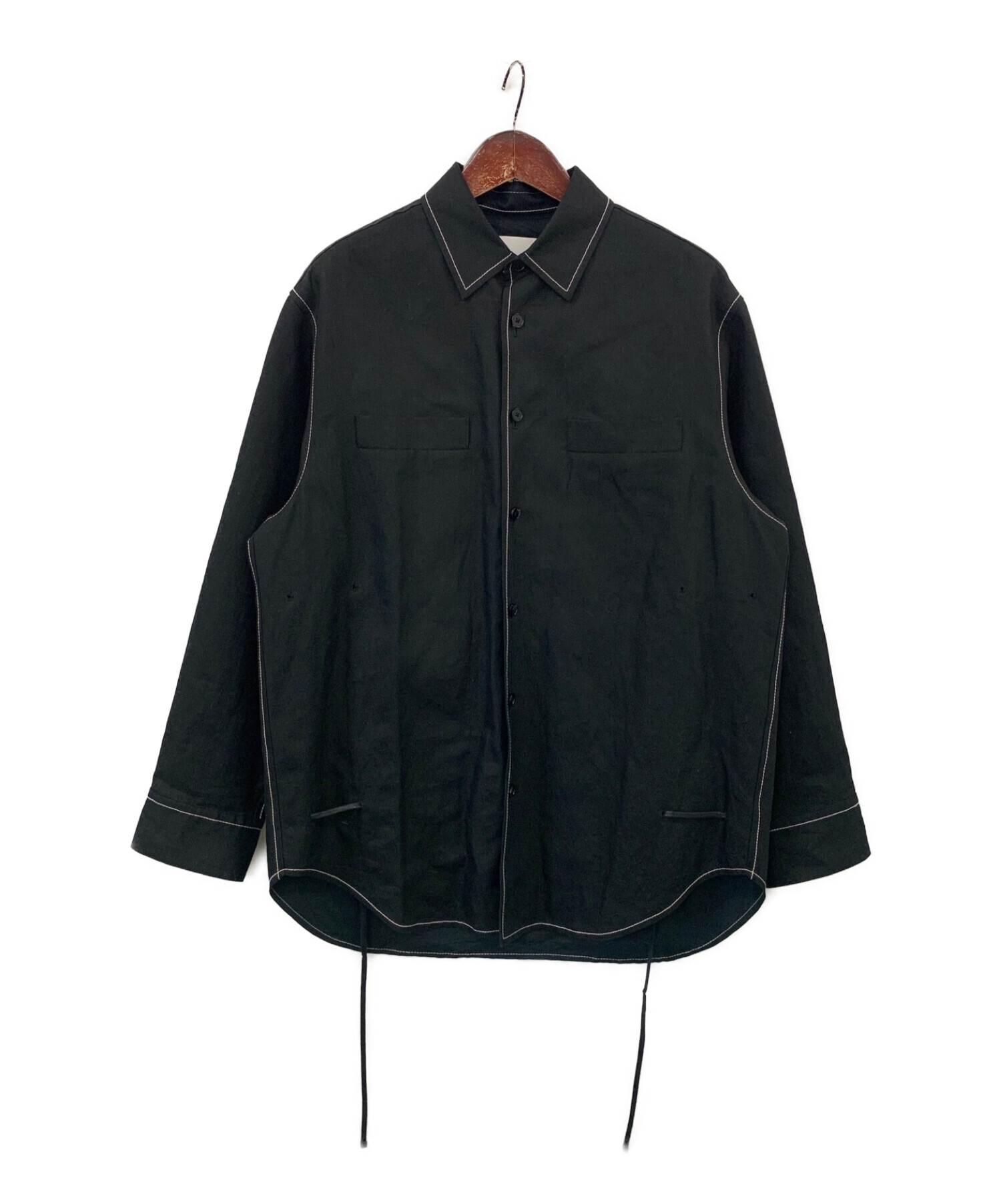 JIL SANDER (ジルサンダー) シャツジャケット ブラック サイズ:48