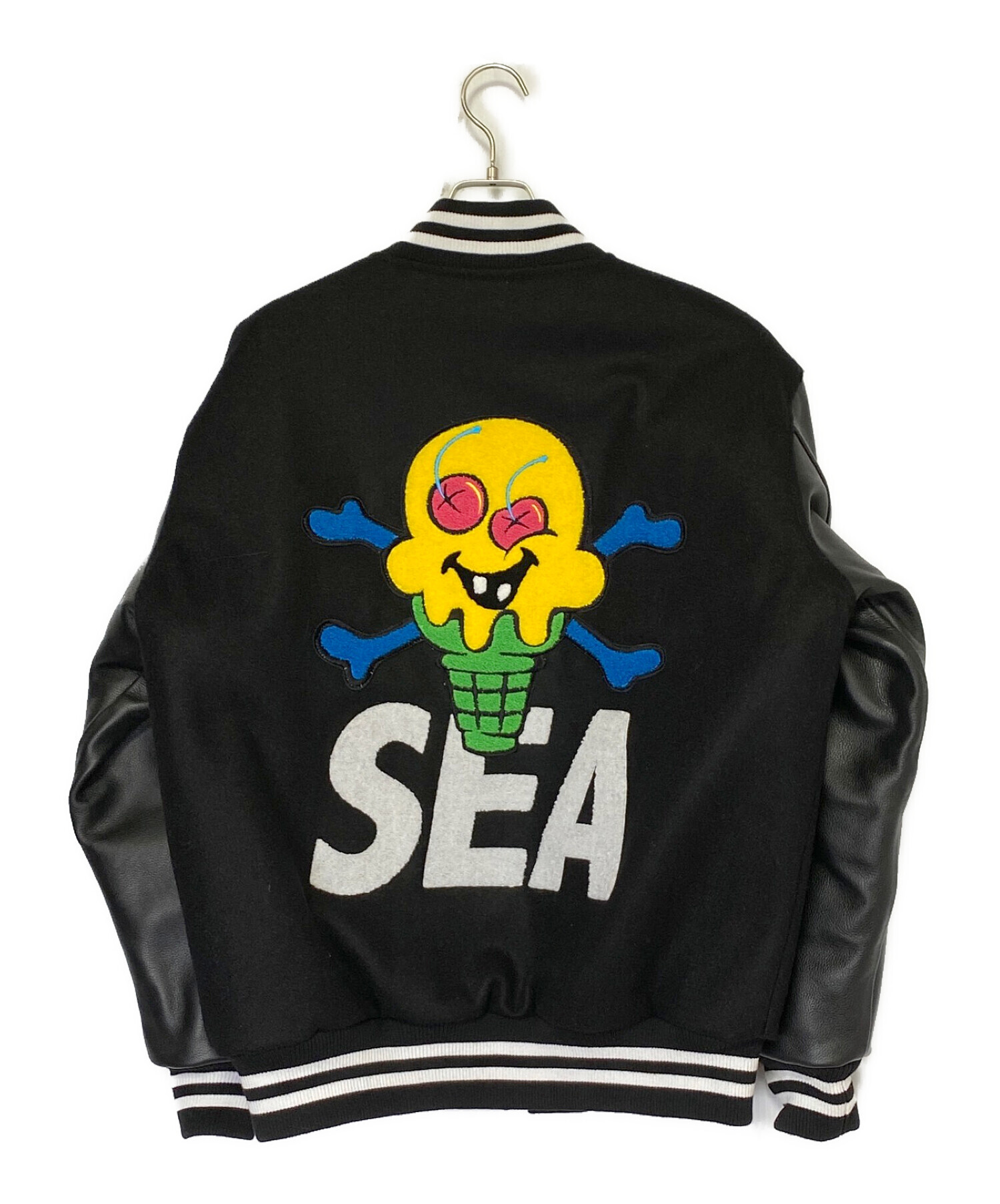 WIND AND SEA (ウィンダンシー) VARSITY JACKET ブラック サイズ:M