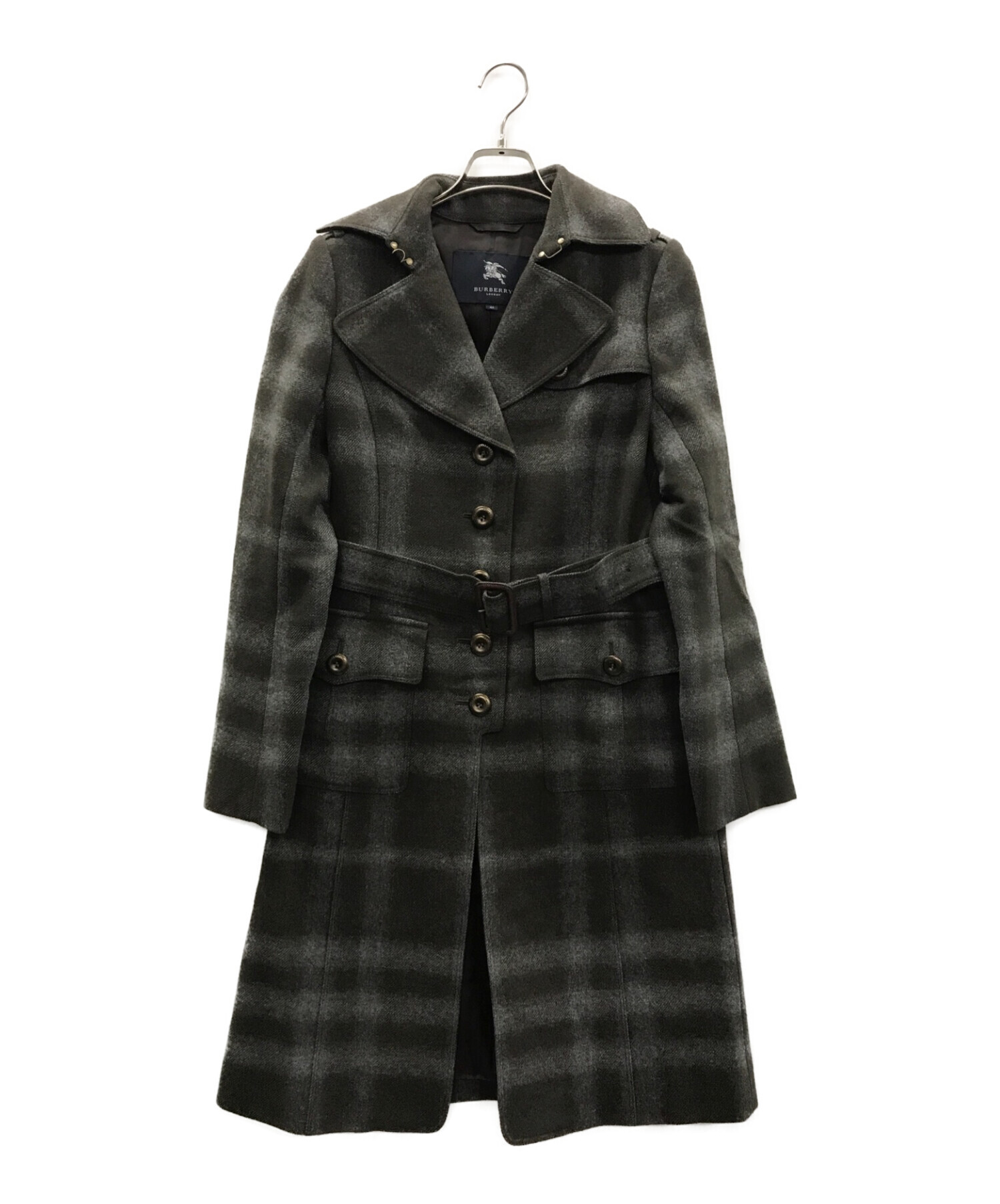 中古・古着通販】BURBERRY LONDON (バーバリー ロンドン) チェックウールトレンチコート グレー サイズ:40｜ブランド・古着通販  トレファク公式【TREFAC FASHION】スマホサイト