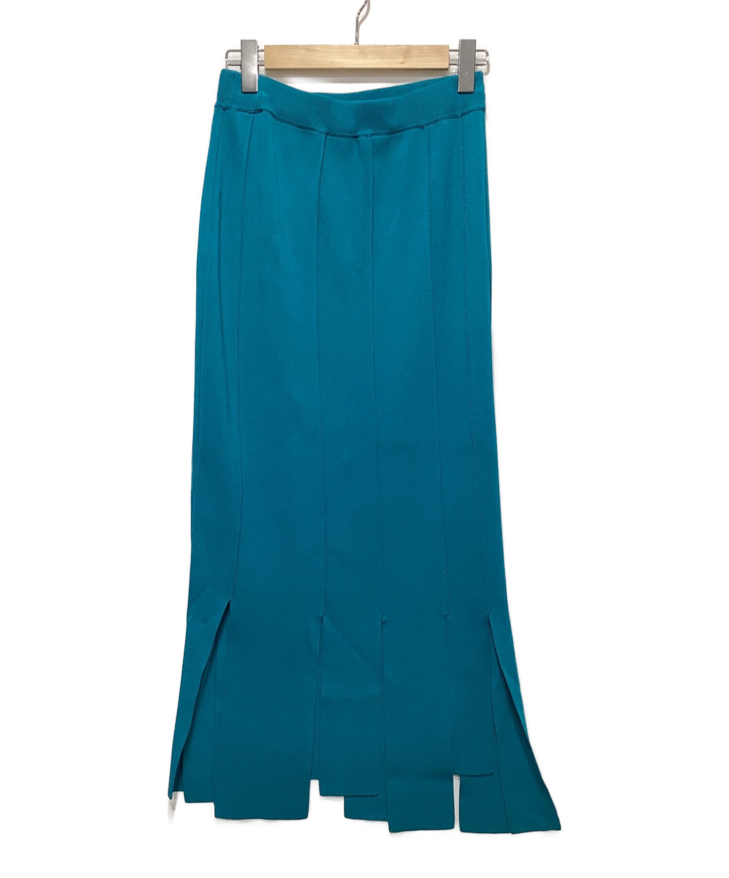UN3D. (アンスリード) ランダムニットスカート ブルー サイズ:38