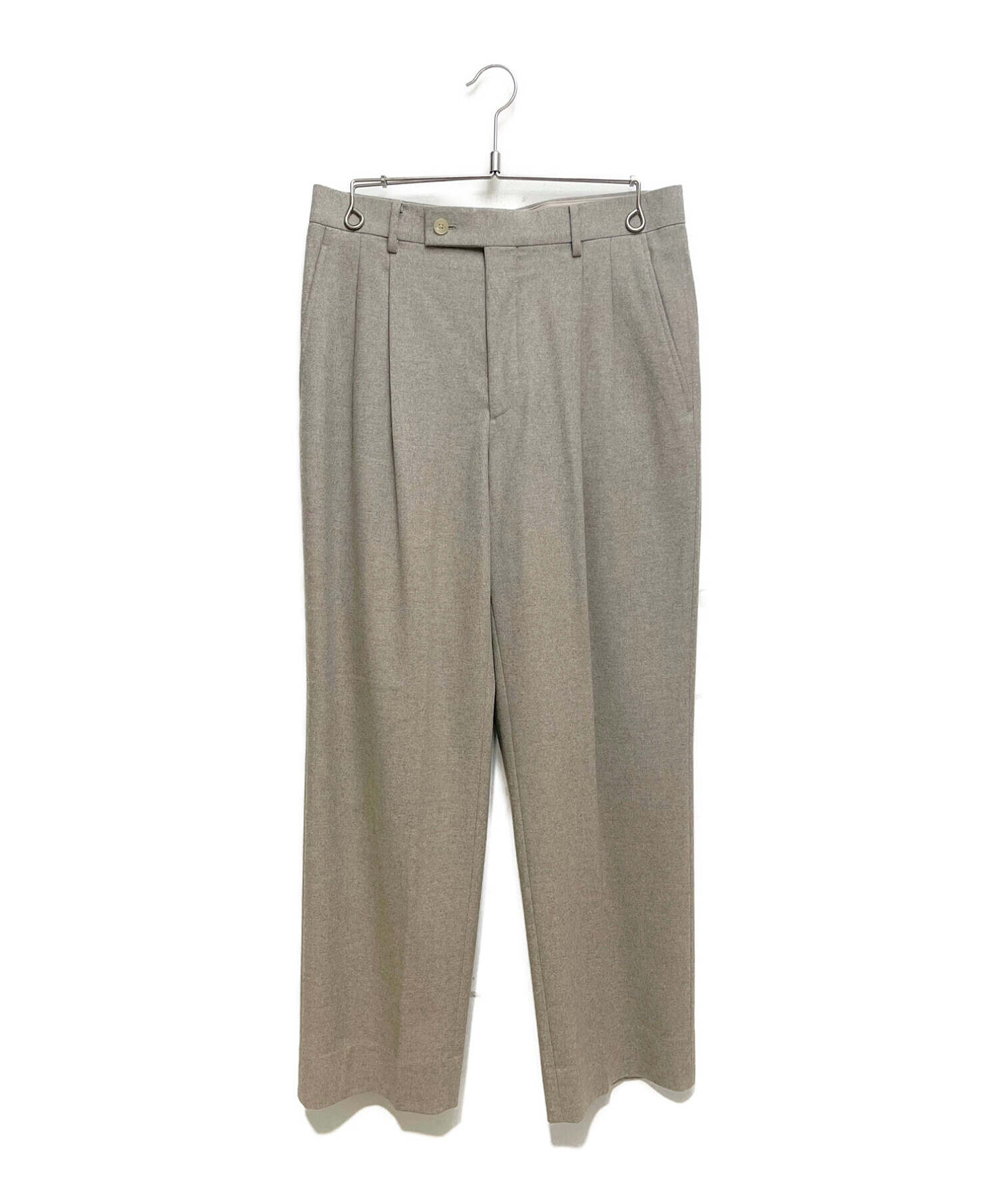 AURALEE (オーラリー) WOOL FULLING FLANNEL SLACKS ベージュ サイズ:3