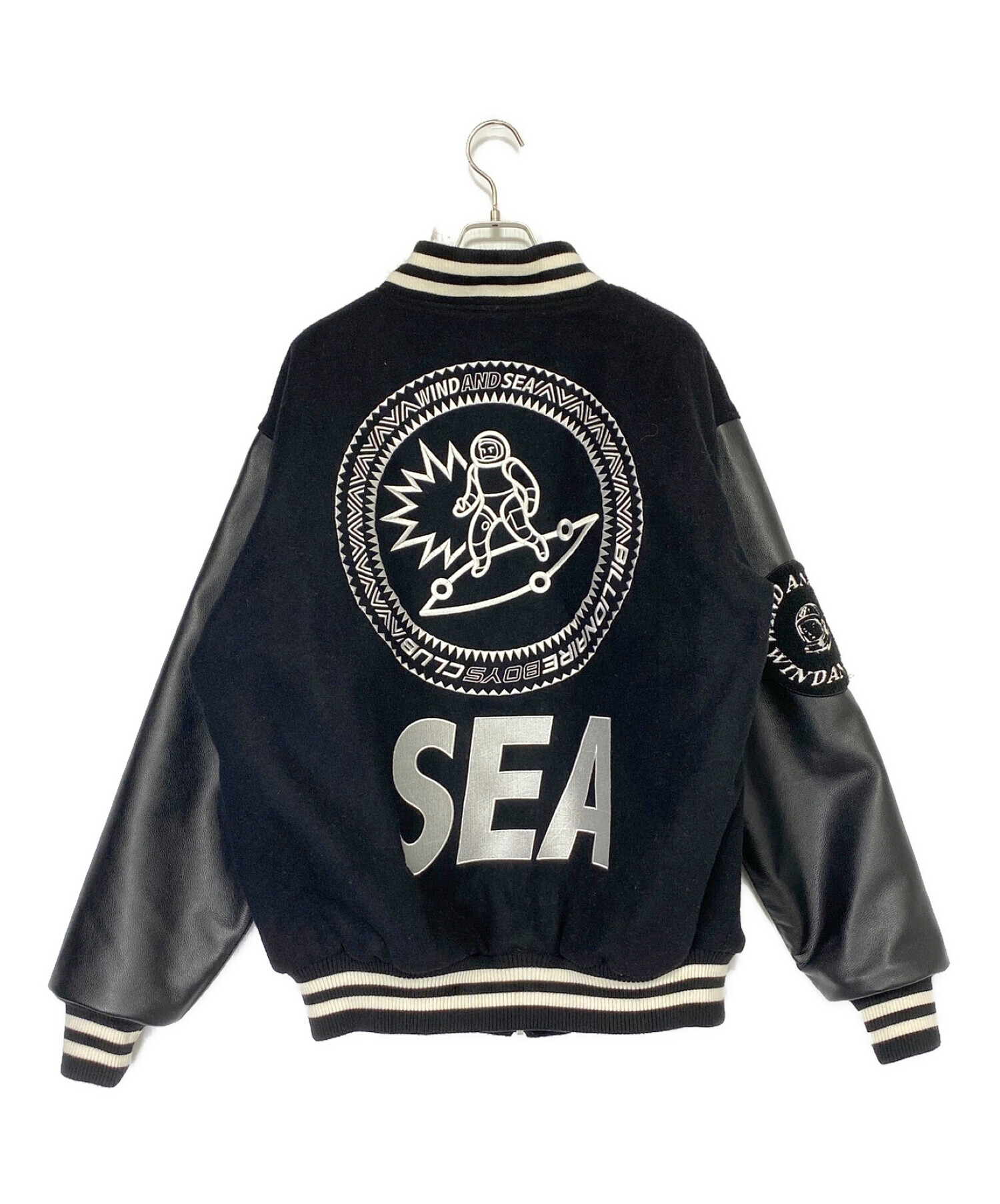 WIND AND SEA (ウィンダンシー) VARSITY JACKET ブラック サイズ:L