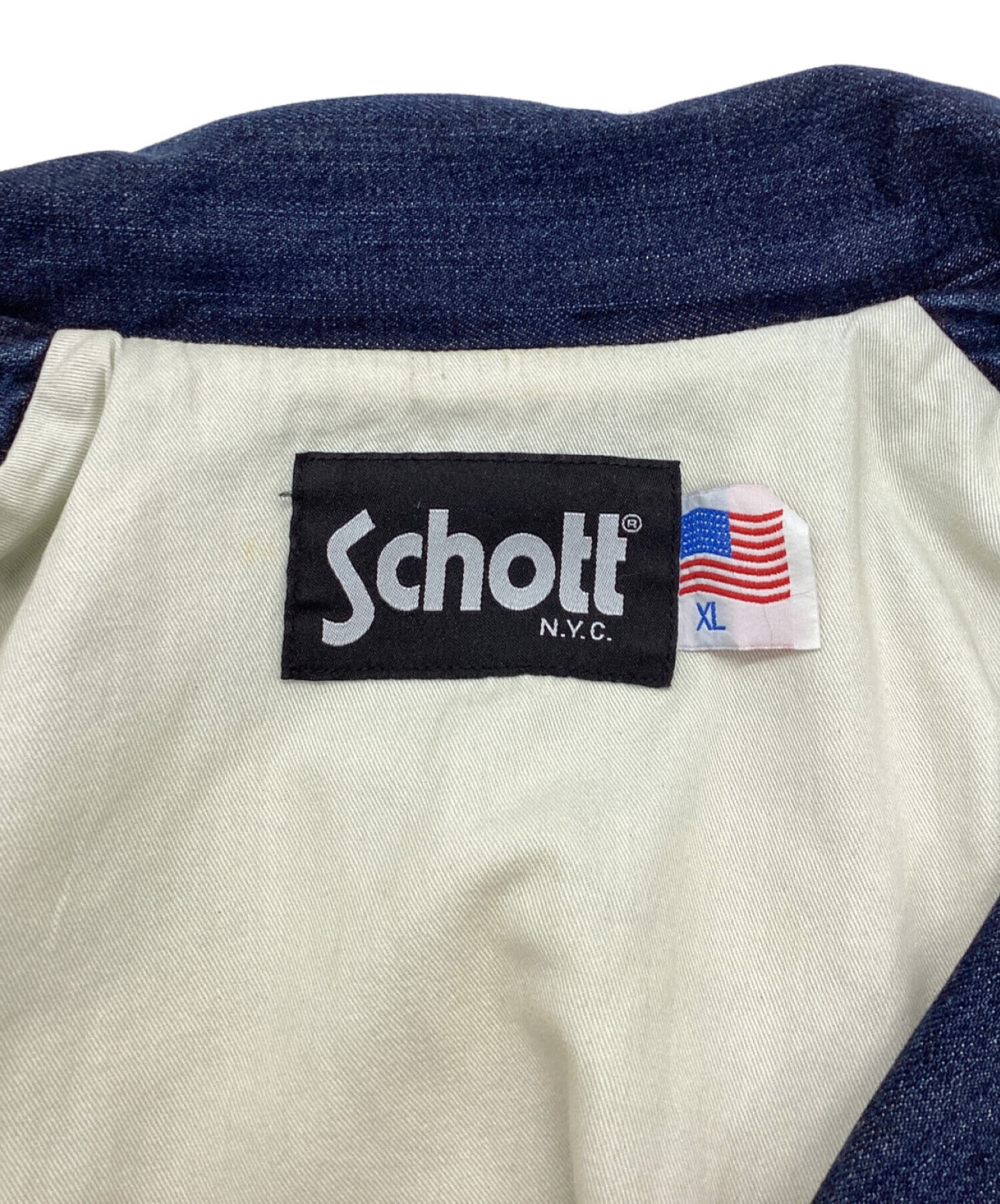Schott (ショット) デニムライダースジャケット インディゴ サイズ:XL