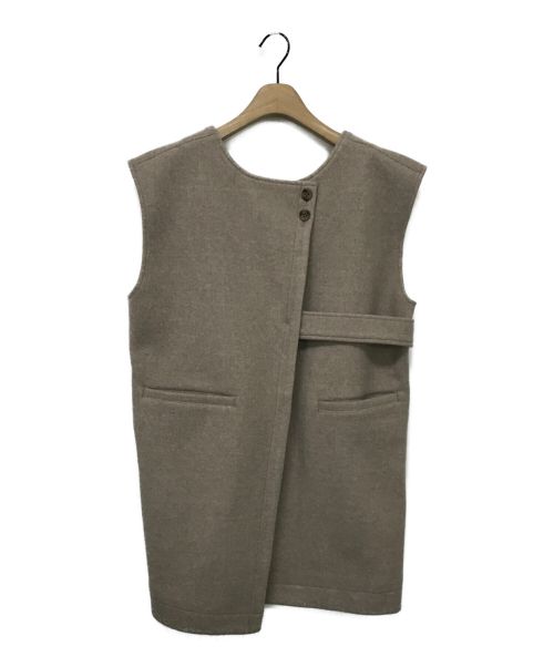 【中古・古着通販】Eaphi (-) asymmetry wool belt vest ベージュ