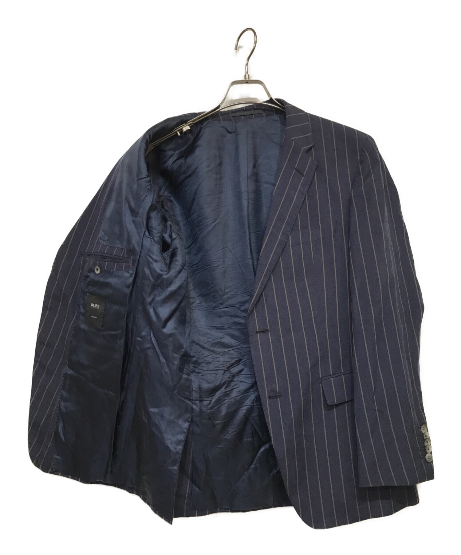 BOSS HUGO BOSS (ボス ヒューゴボス) ストライプセットアップスーツ ネイビー サイズ:SIZE 50