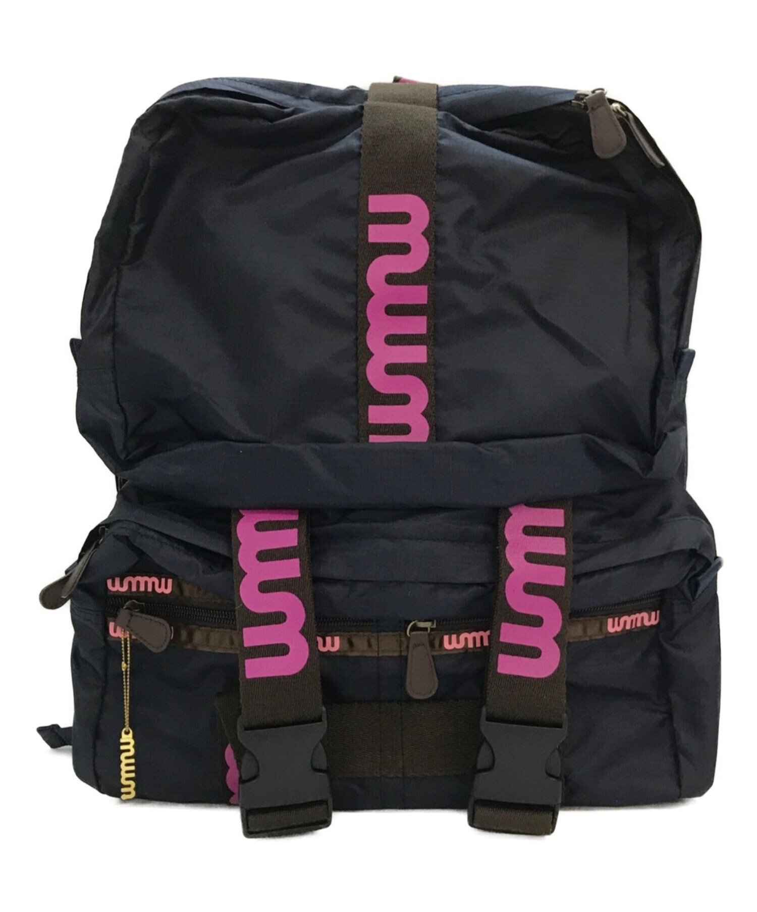 what mee mee wants (ワッツミーミーワンツ) WMMW LOGO backpack ネイビー サイズ:-