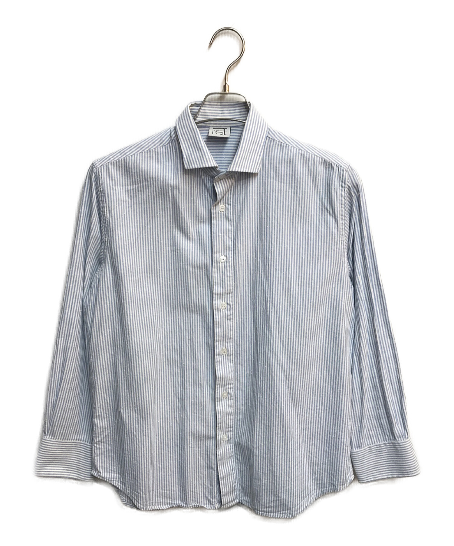 BASERANGE (ベースレンジ) ストライプシャツ ライトブルー サイズ:XS