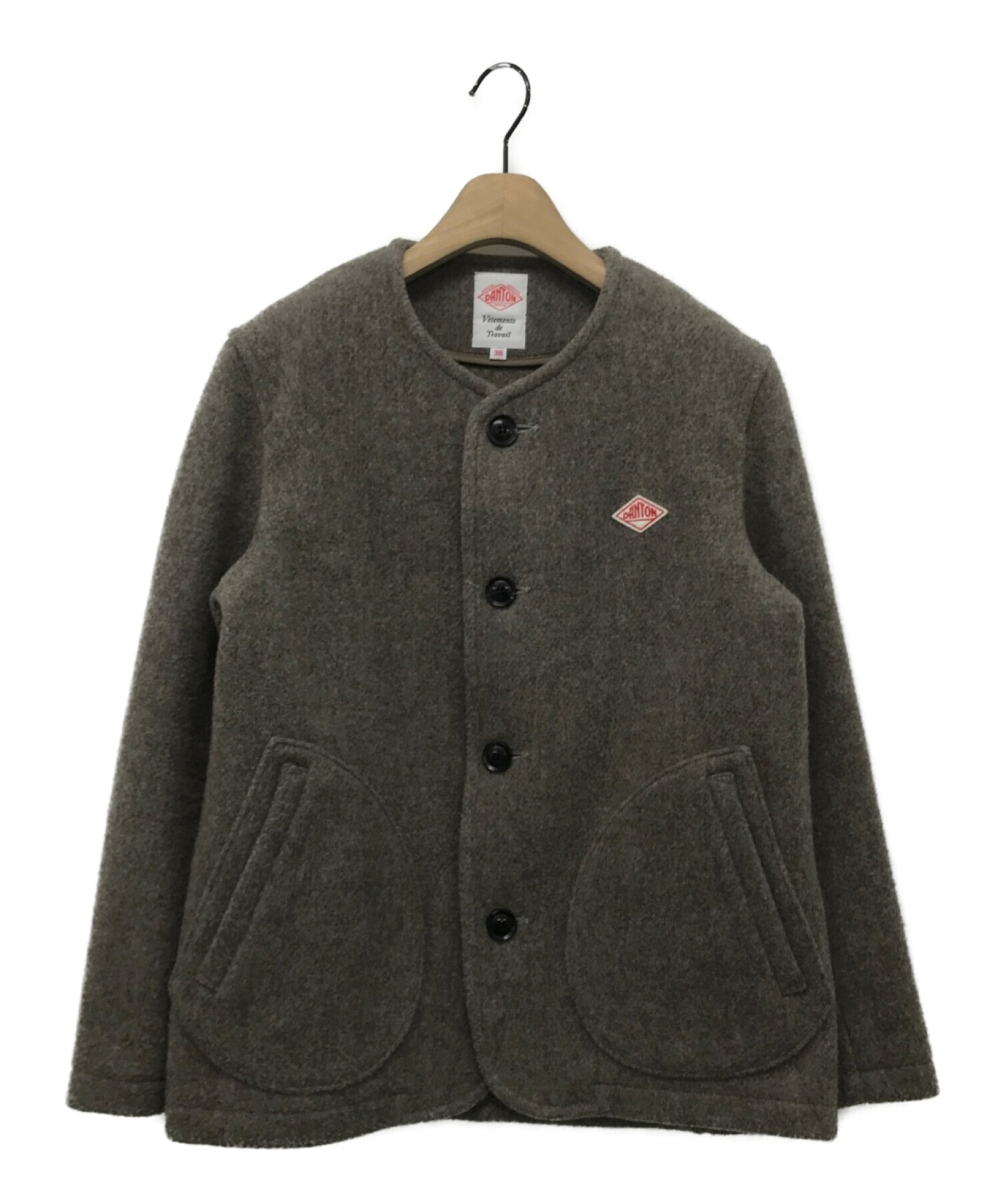 中古・古着通販】DANTON (ダントン) WOOL MOSEER ノーカラージャケット