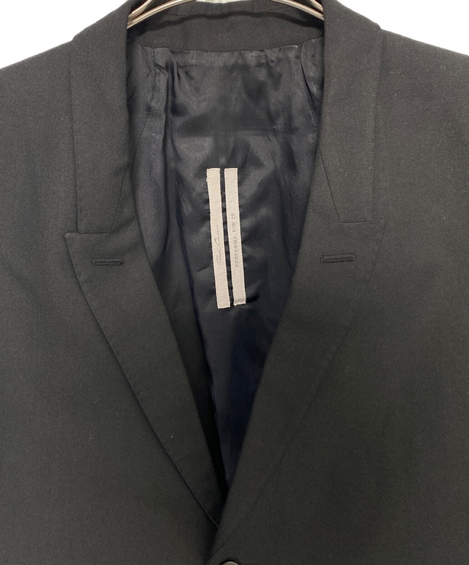 RICK OWENS (リック オウエンス) FLAP POCKET SINGLE-BUTTON BLAZER ブラック サイズ:50