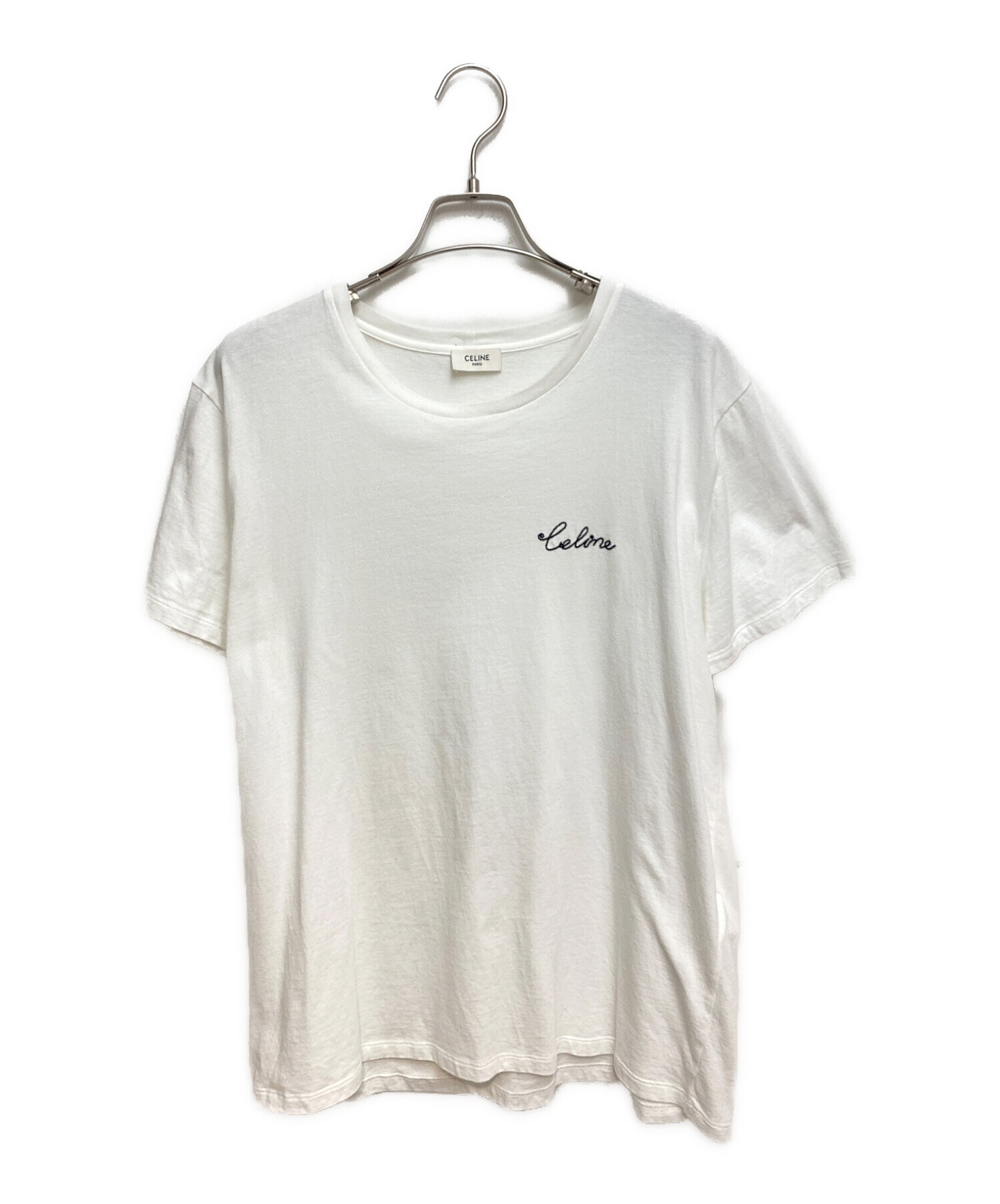 【SAランク】CELINE セリーヌ エンブロイダリー Tシャツ トップス 2X351501F.01OW コットン100% ホワイト Sサイズ【ISEYA】