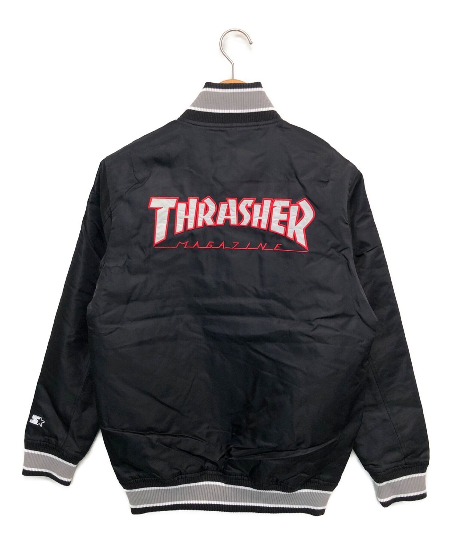 THRASHER×STARTER (スラッシャー×スターター) スタジャン ブラック サイズ:S