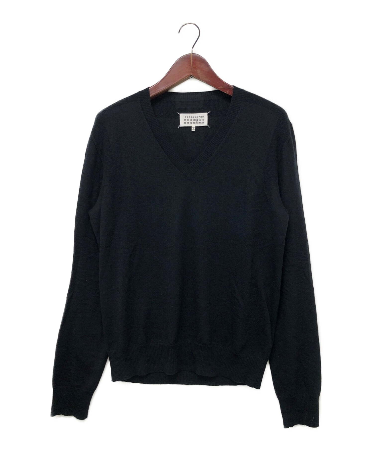 Maison Margiela 14 (メゾンマルジェラ 14) Vネックカシミヤセーター ブラック サイズ:L