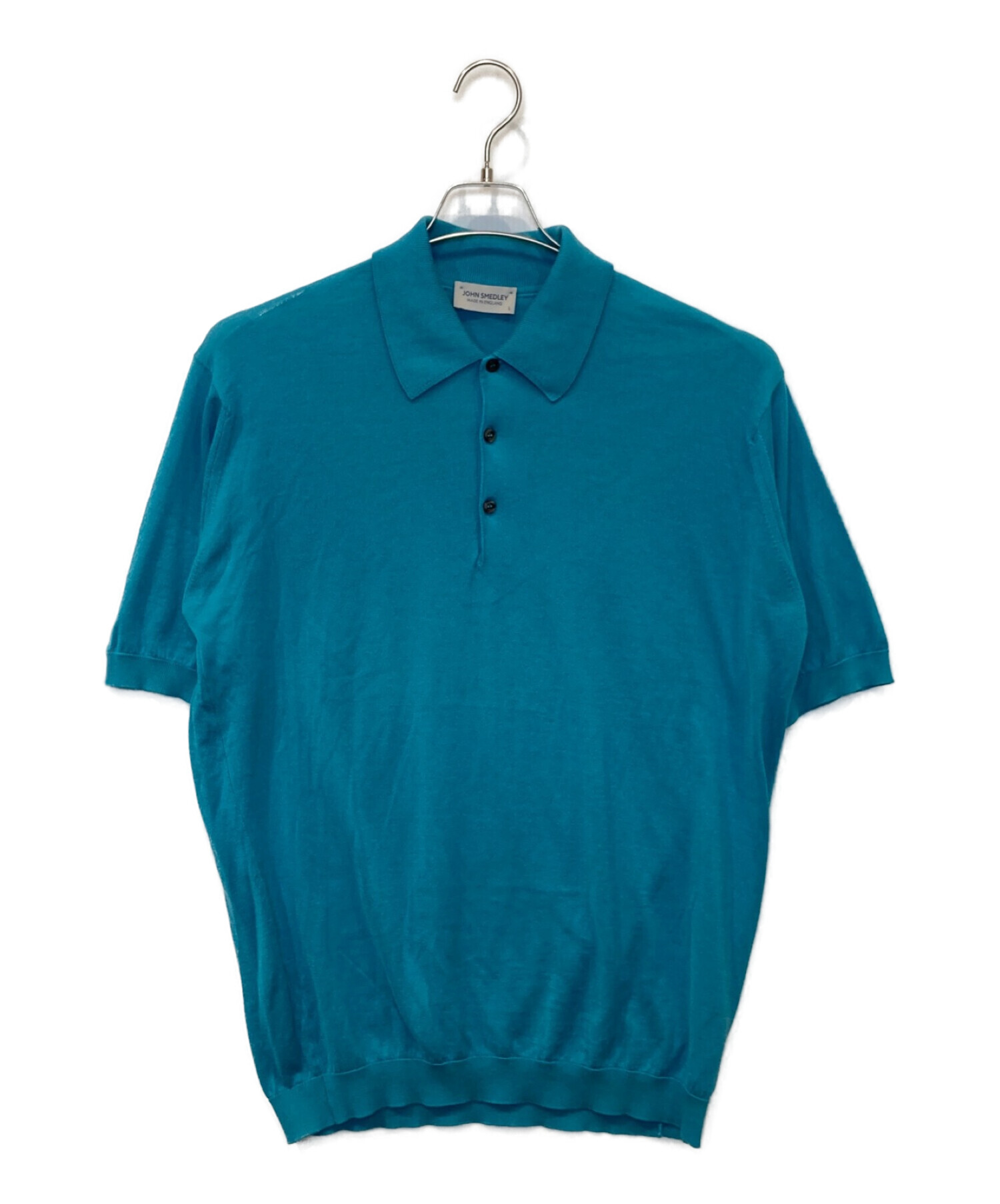 JOHN SMEDLEY (ジョンスメドレー) 半袖ニットシャツ ブルー サイズ:L