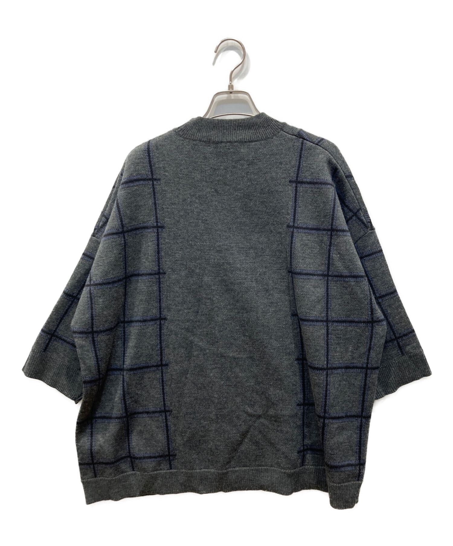 中古・古着通販】RIM.ARK (リムアーク) Check knit tops グレー サイズ