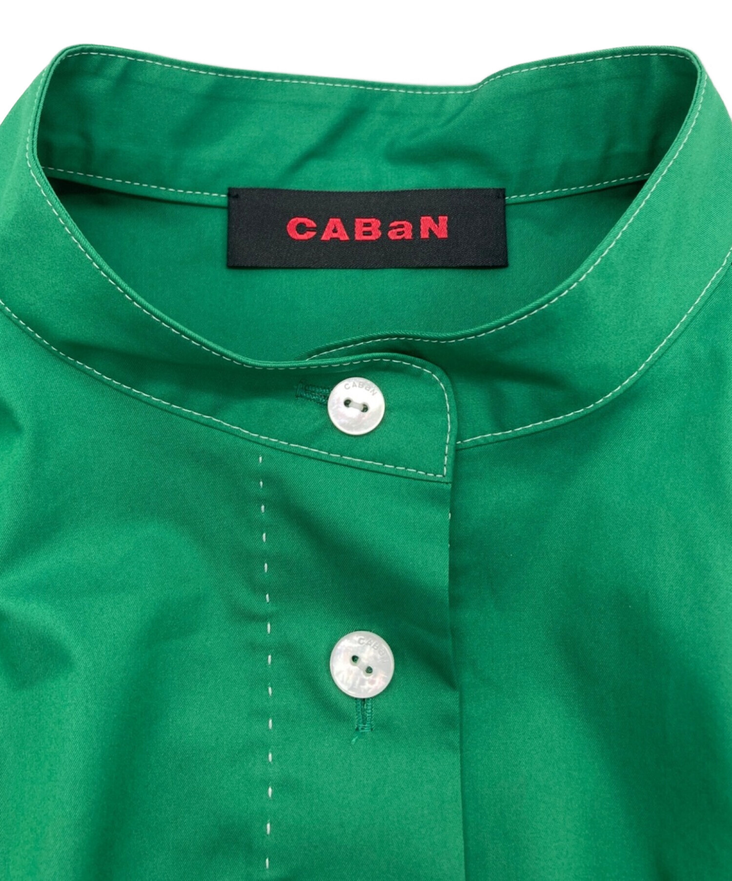 CABAN (キャバン) コットンポリエステルツイル シャツドレス グリーン サイズ:F