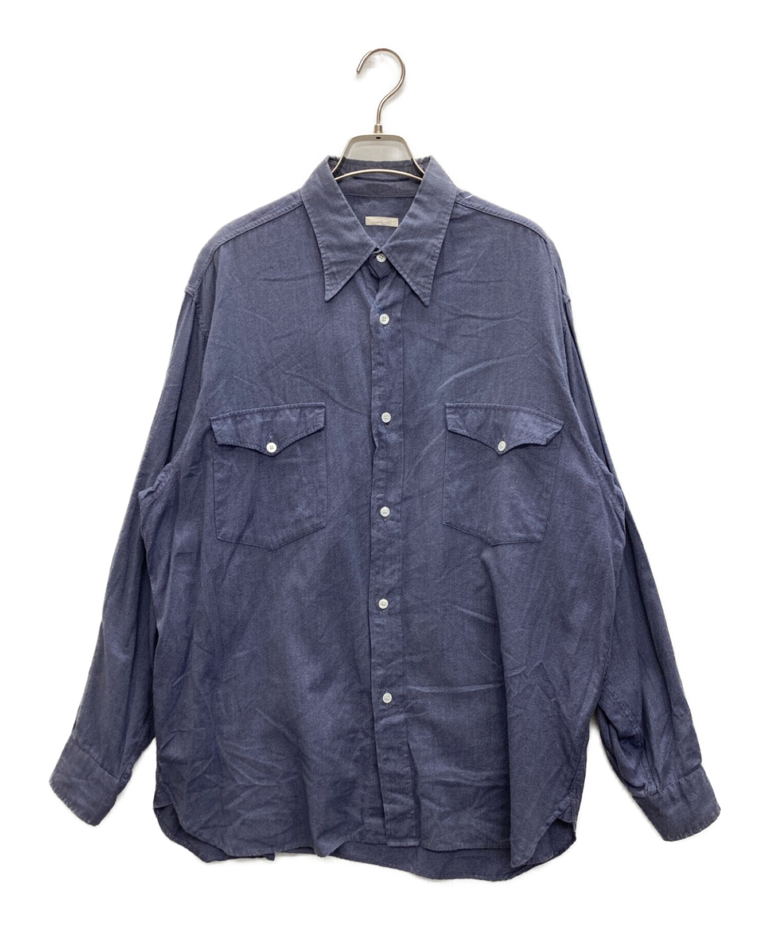 COMOLI (コモリ) ヨリ杢ワークシャツ ブルー サイズ:SIZE 2