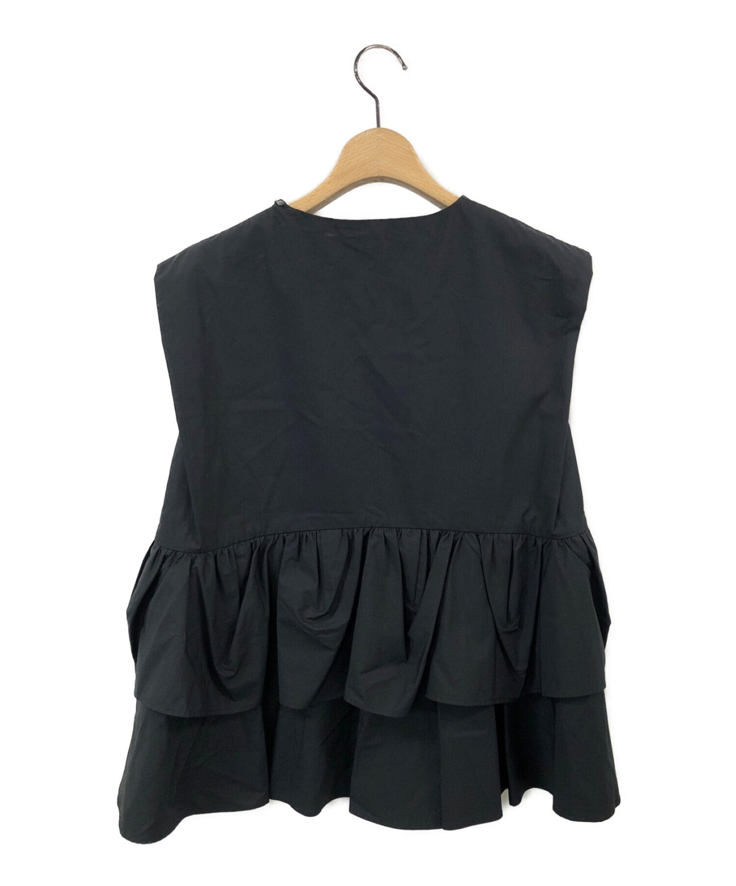 RUMCHE (ラム・シェ) Stitch Tiered Blouse ブラック サイズ:F