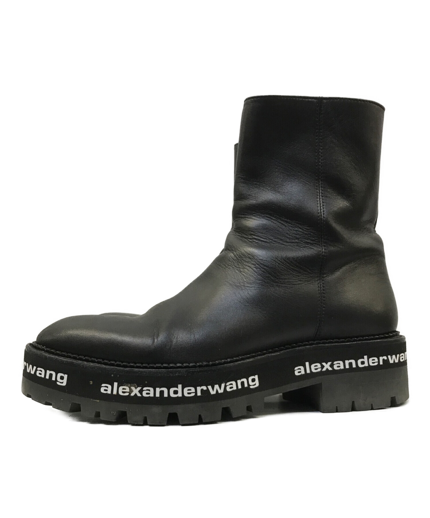 ALEXANDER WANG (アレキサンダーワン) サイドジップショートブーツ ブラック サイズ:36