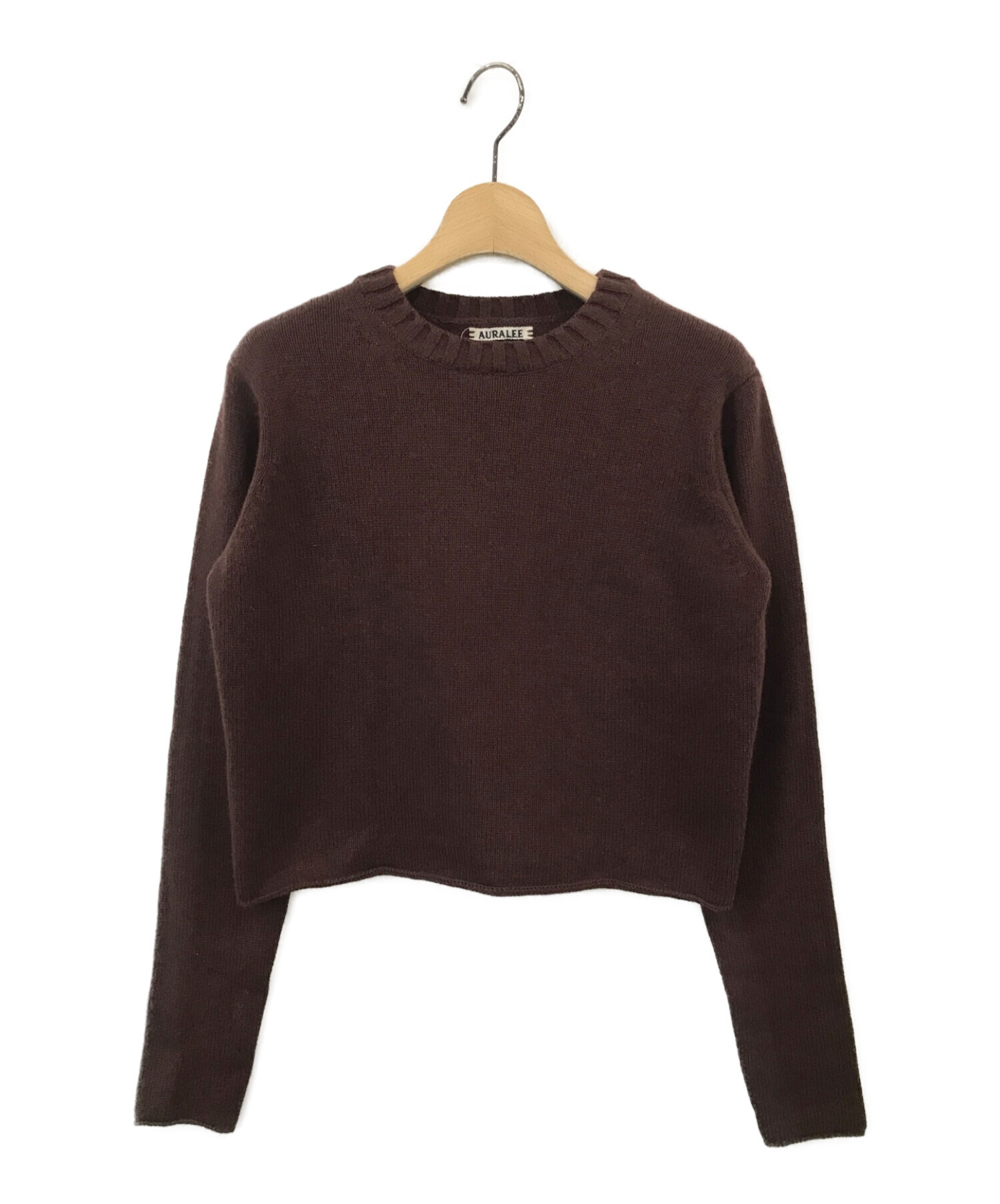 AURALEE (オーラリー) COTTON WOOL CASHMERE KNIT P/O ブラウン サイズ:1