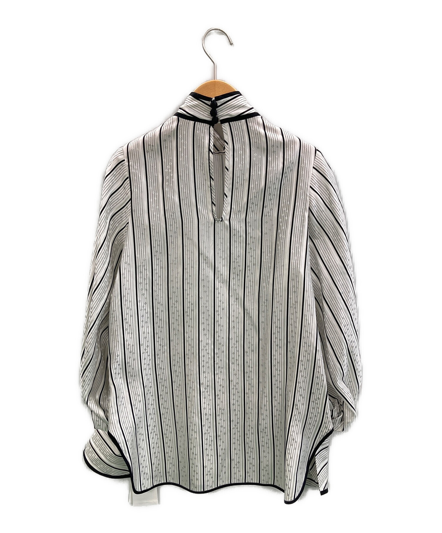 mame kurogouchi (マメクロゴウチ) Floral Stripe Silk Jacquard Shirt ホワイト サイズ:1